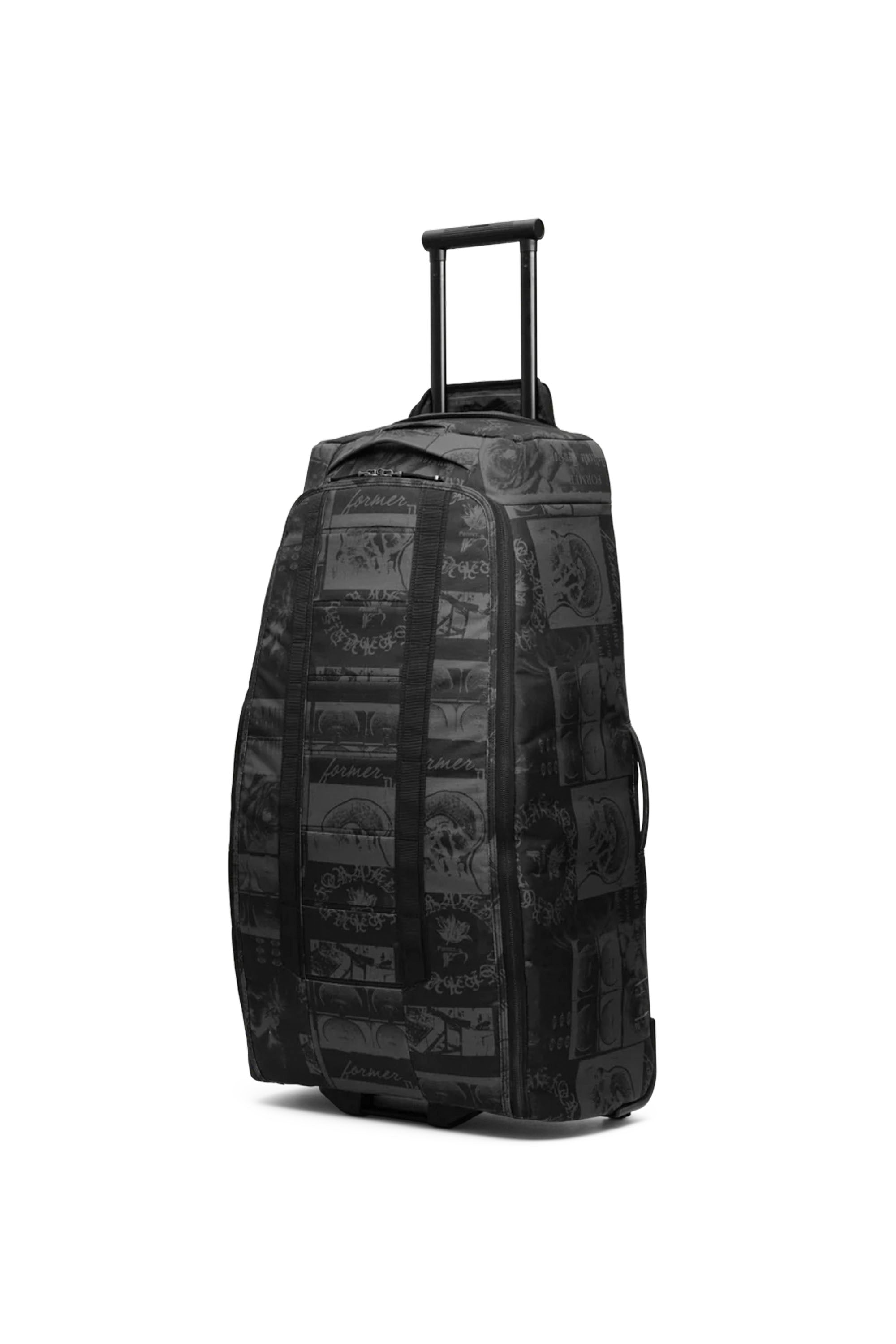 90L roller surf travel bag with reinforced rib protection and off-road wheels
