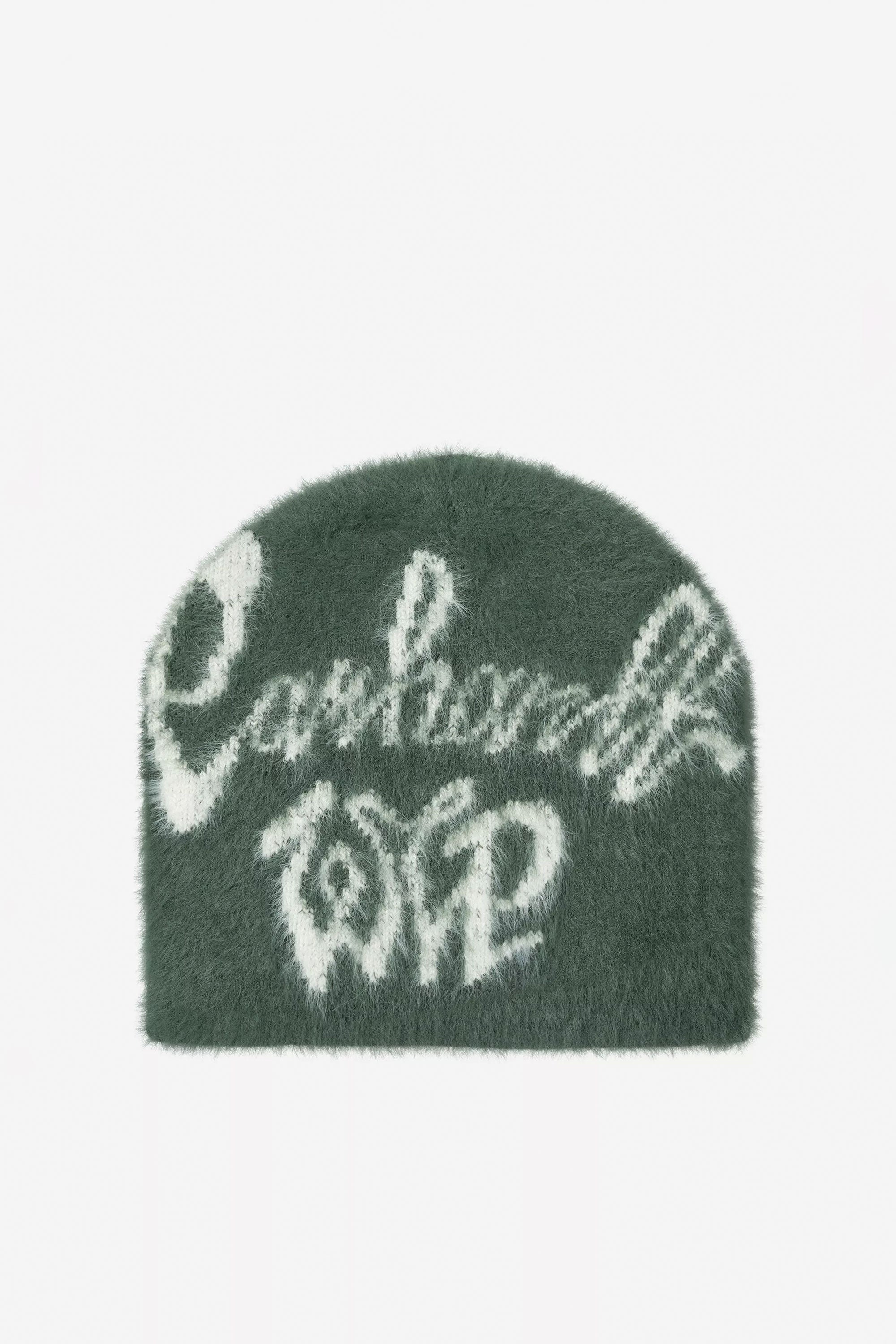 Happylifeshops Carhartt WIP olive & cream knit beanie graphic cuff relaxed style