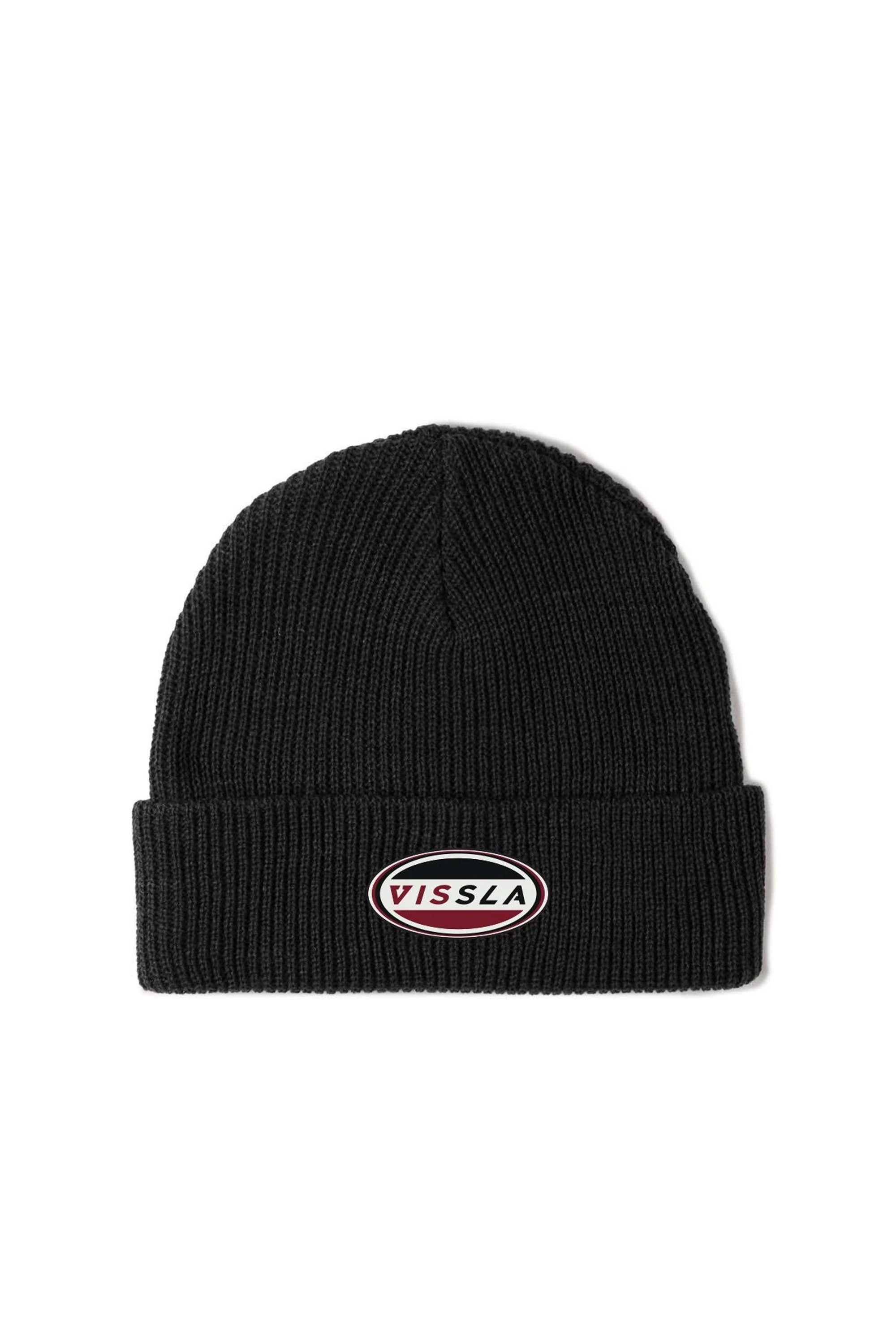 Black beanie with minimalist logo — clean styling and eco-friendly knit