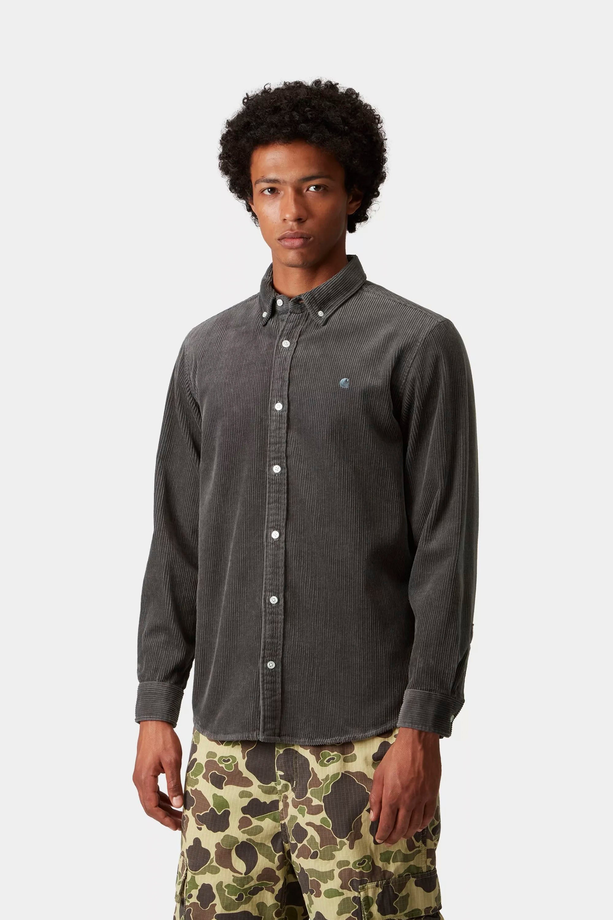 Happylifeshops Carhartt WIP L/S Madison Cord Shirt Graphite corduroy relaxed fit