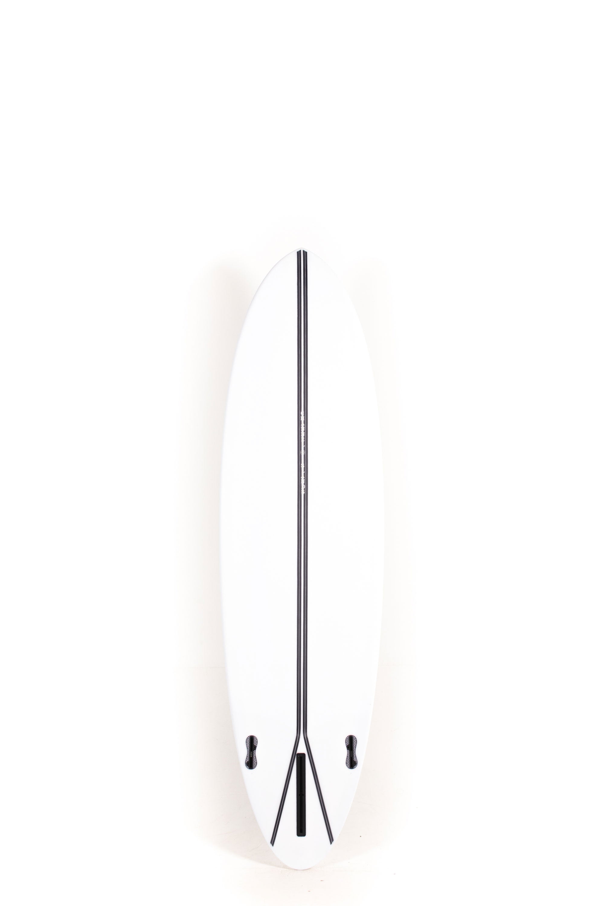 White Channel Islands CI MID surfboard with black carbon strip in the middle size 6'8" at Happylifeshops - 2