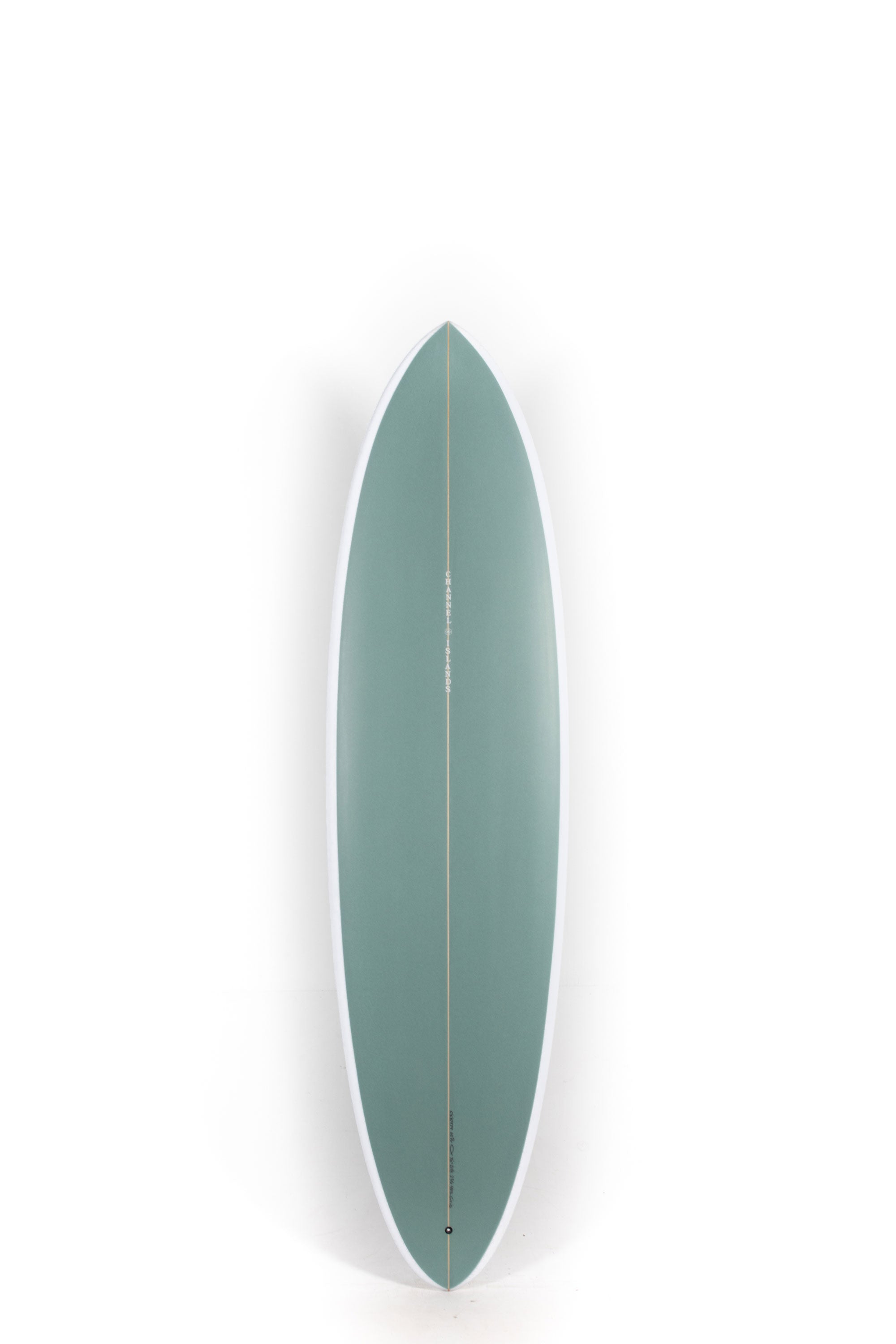 Green Channel Islands CI MID Surfboard with white rails in size 7'0" at Happylifeshops