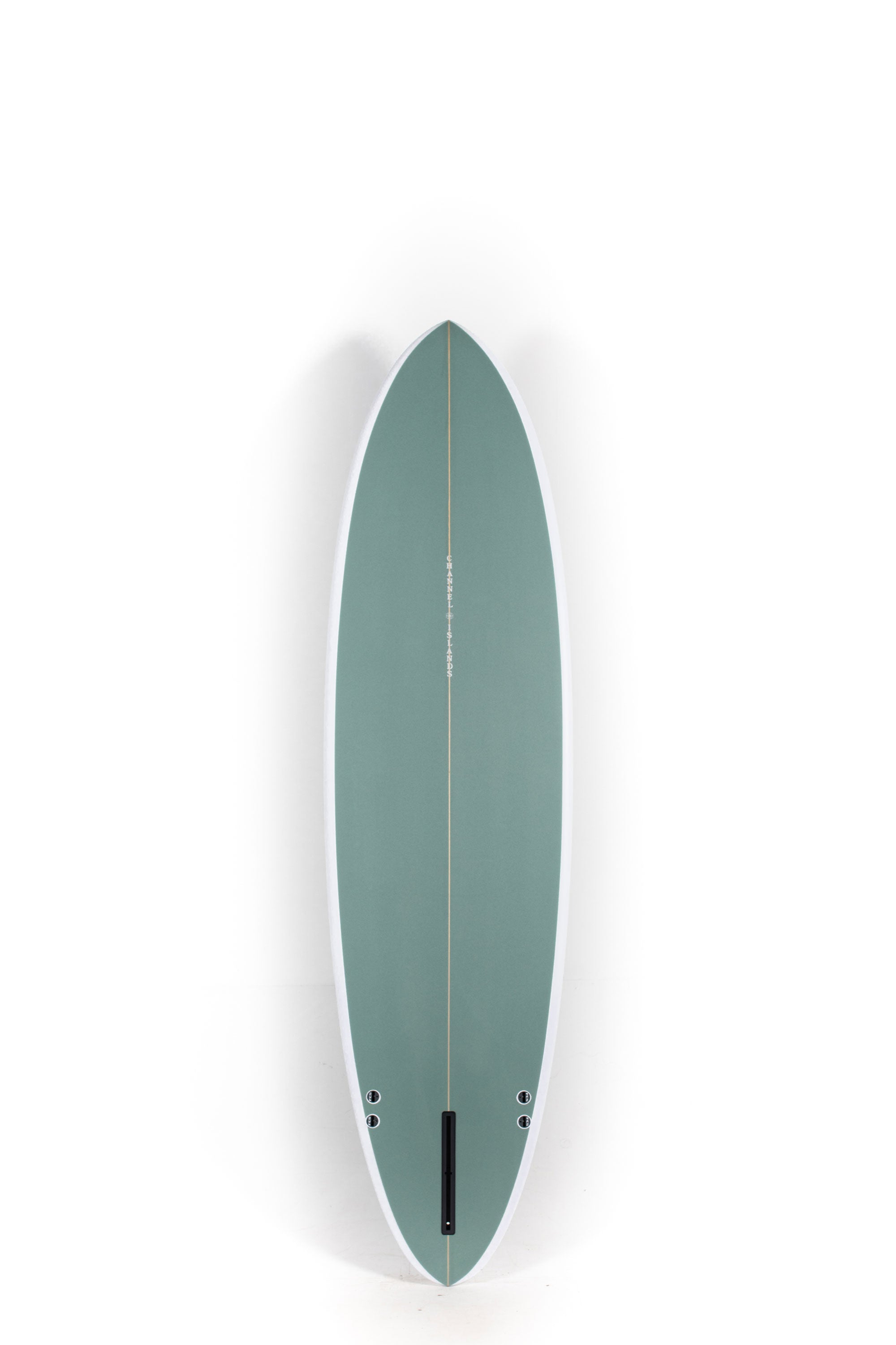 Green Channel Islands CI MID Surfboard with white rails in size 7'0" at Happylifeshops