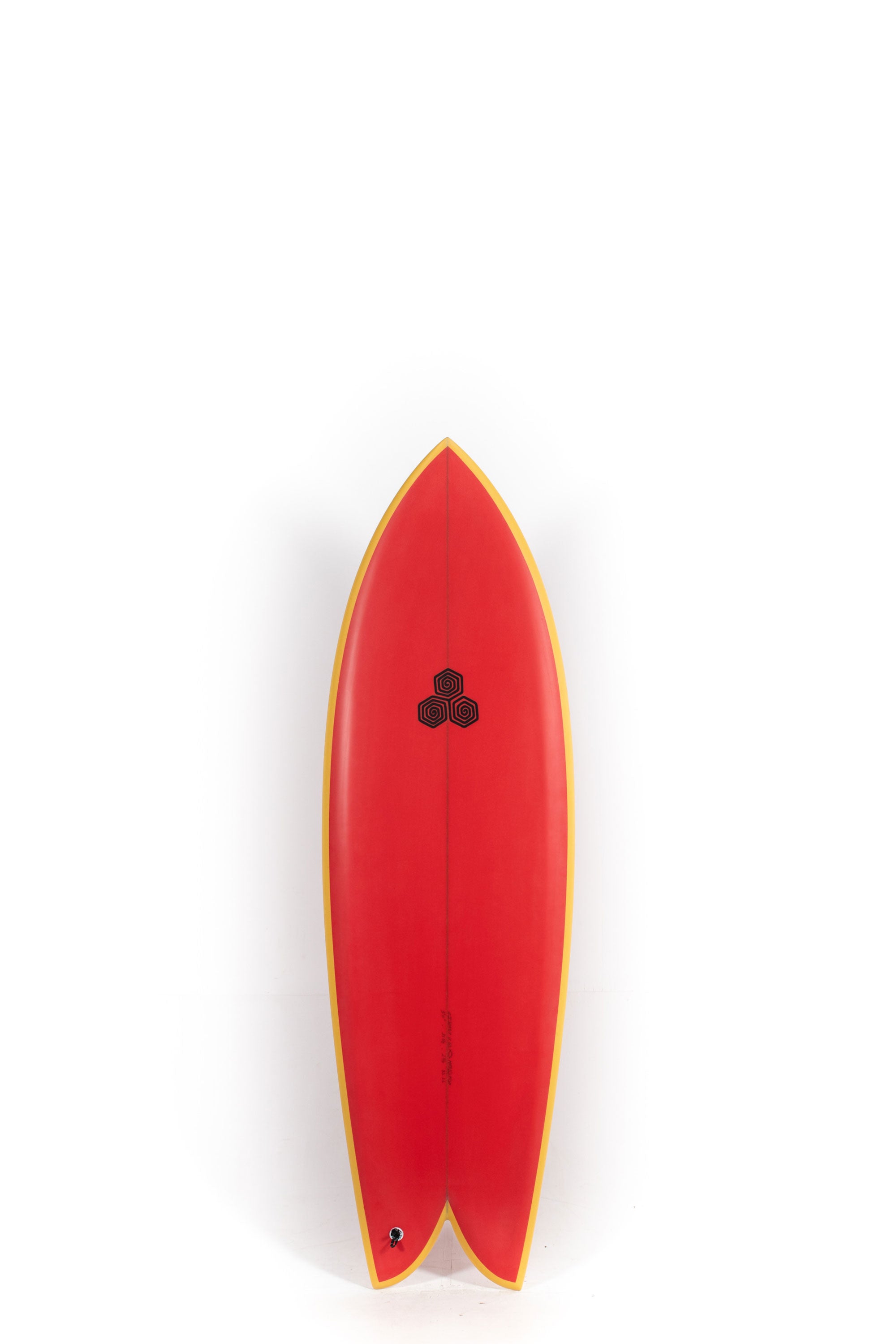 Red and yellow Channel Islands Feb's Fish Surfboard size 5'11" at Happylifeshops