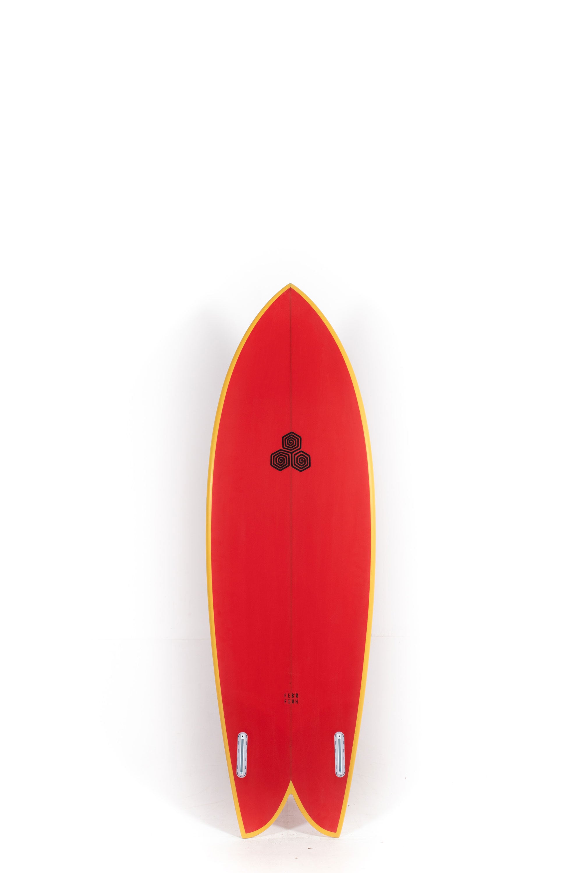 Red and yellow Channel Islands Feb's Fish Surfboard size 5'11" at Happylifeshops-2
