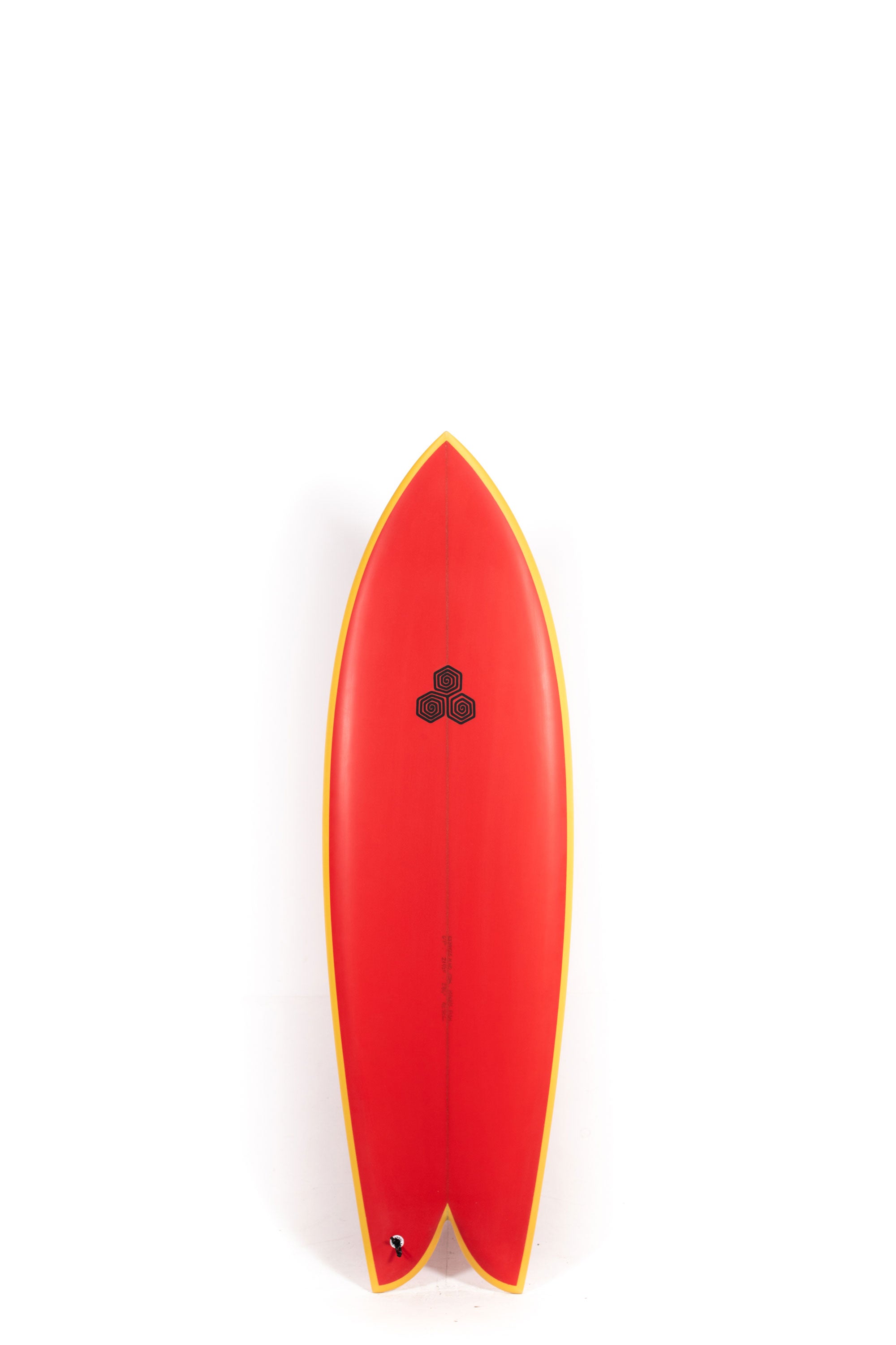 Red and yellow Channel Islands Feb's Fish surfboard size 6'1" at Happylifeshops