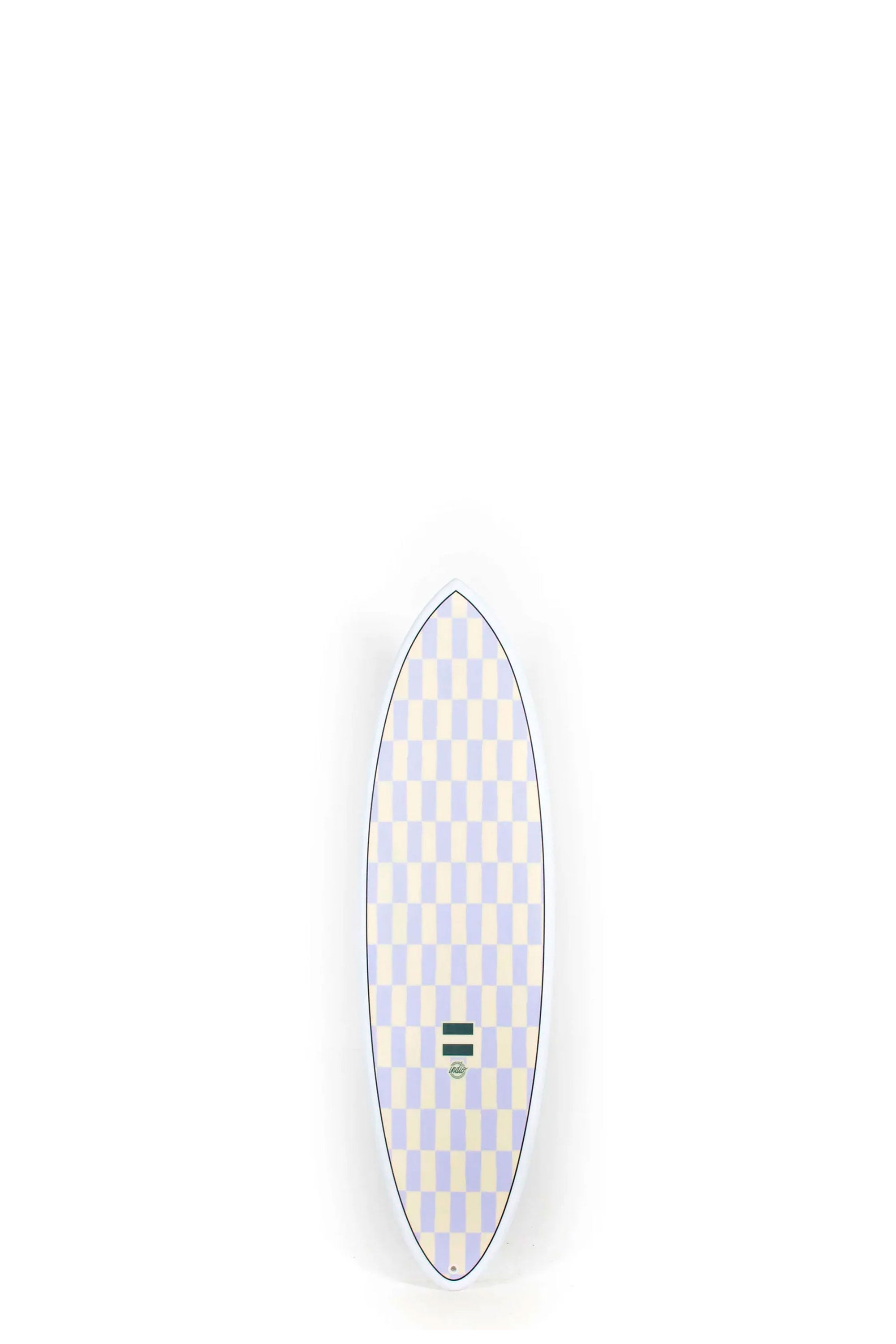 Purple and yellow checkered Indio Surfboard Racer size 5'2" at Happylifeshops