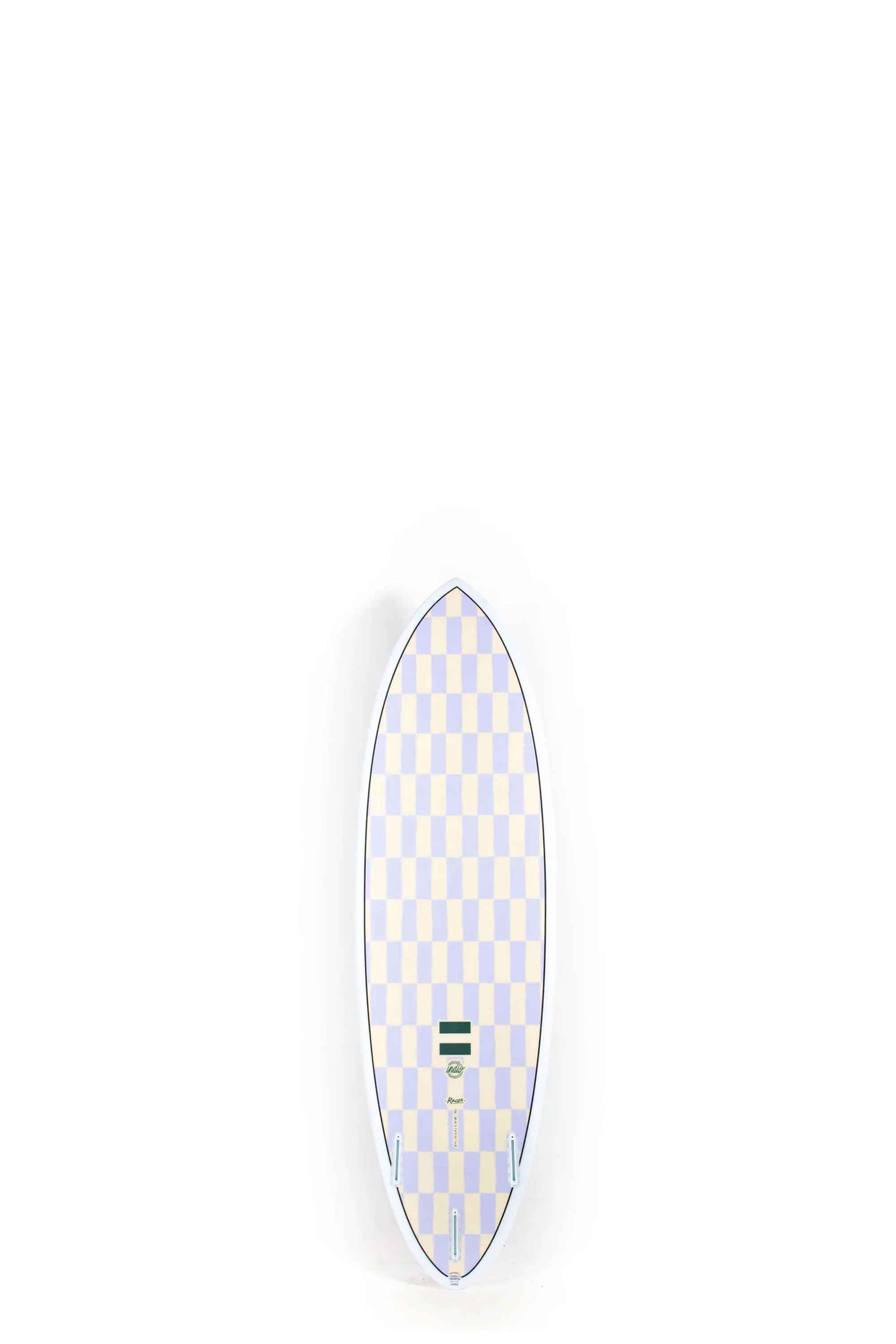 Purple and yellow checkered Indio Surfboard Racer size 5'2" at Happylifeshops - 2