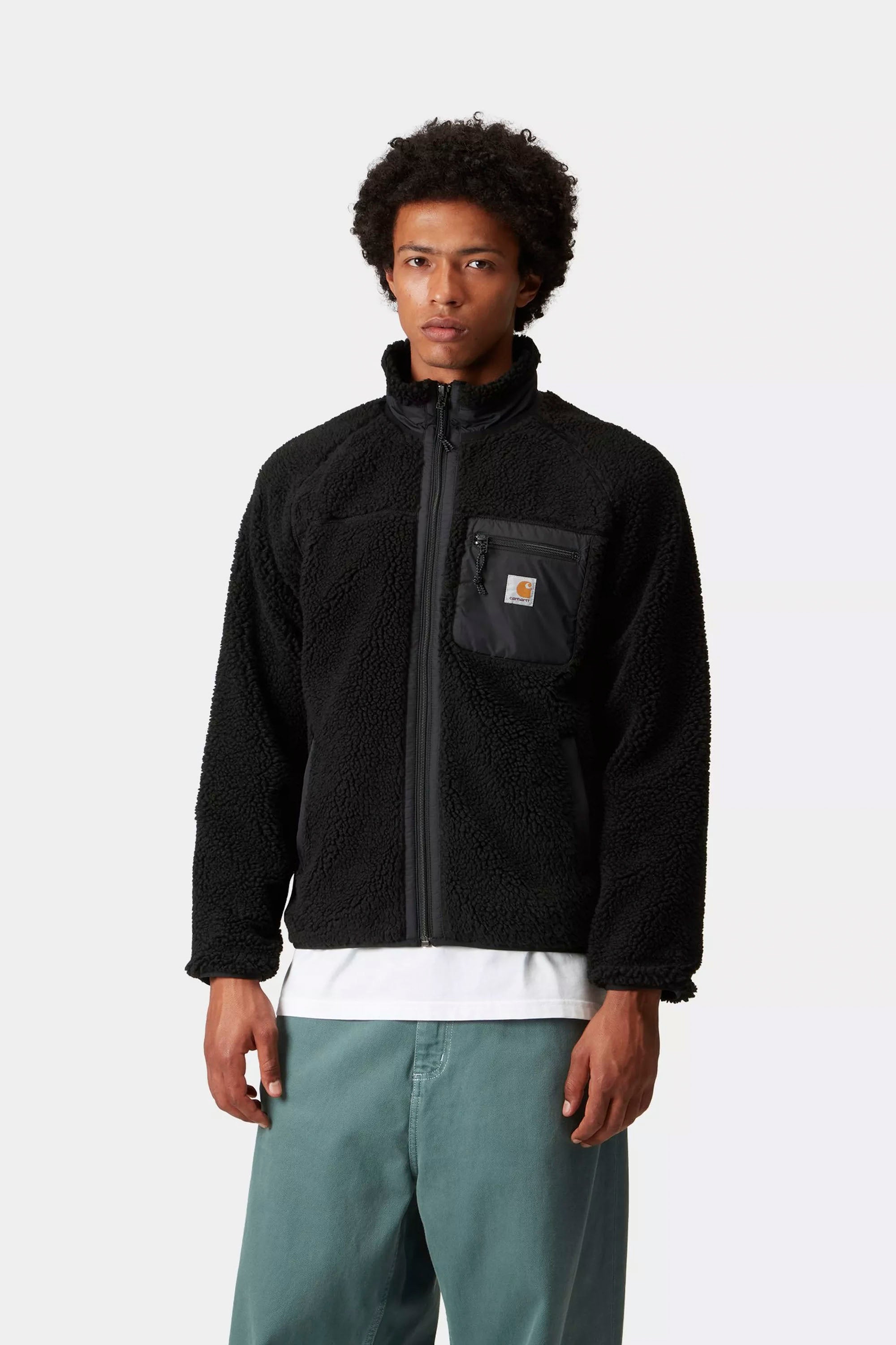 Happylifeshops Carhartt WIP Prentis Liner Black black fleece jacket zip pocket