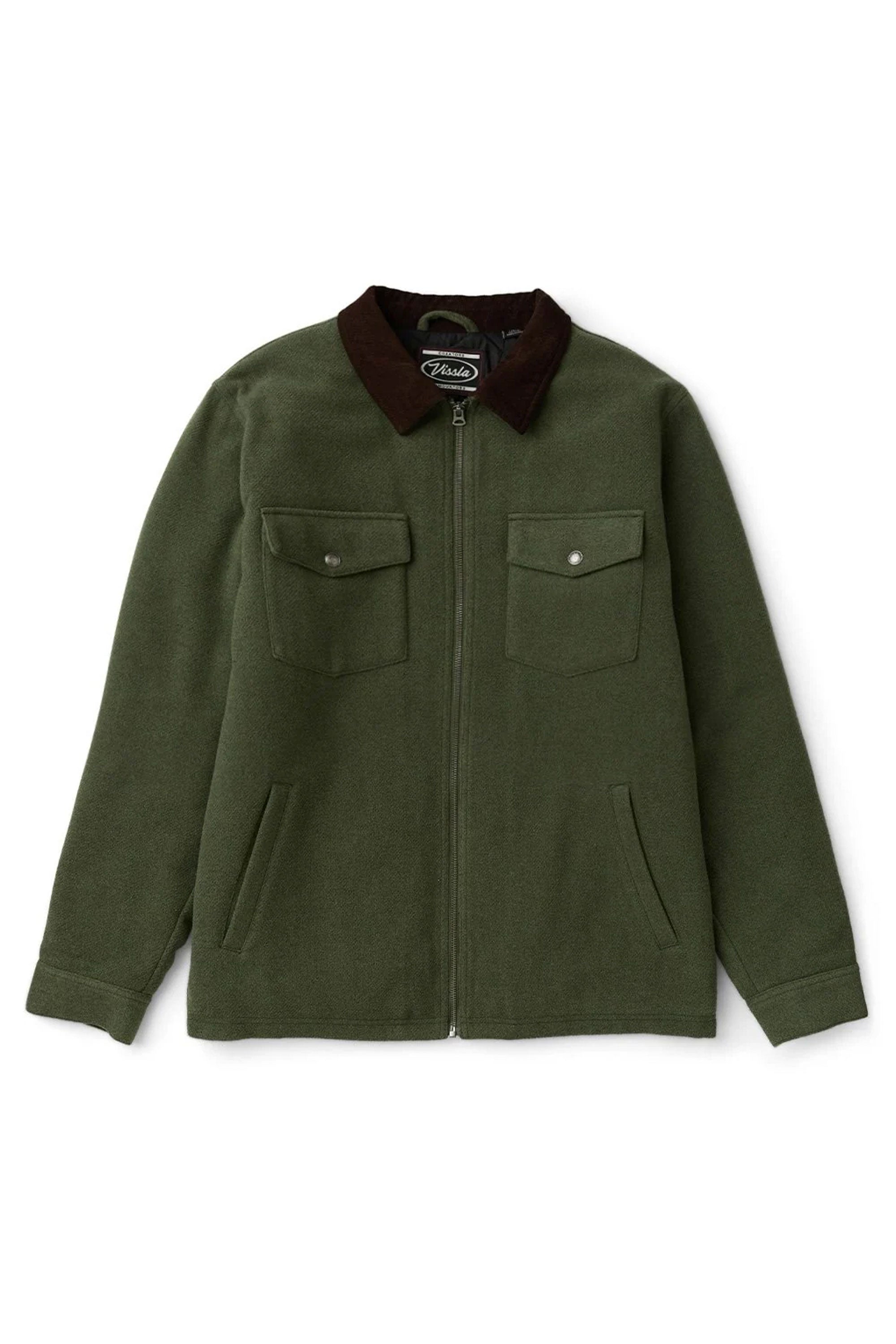 Vissla Happylifeshops Buffalo Jacket Vintage Green relaxed fit corduroy collar