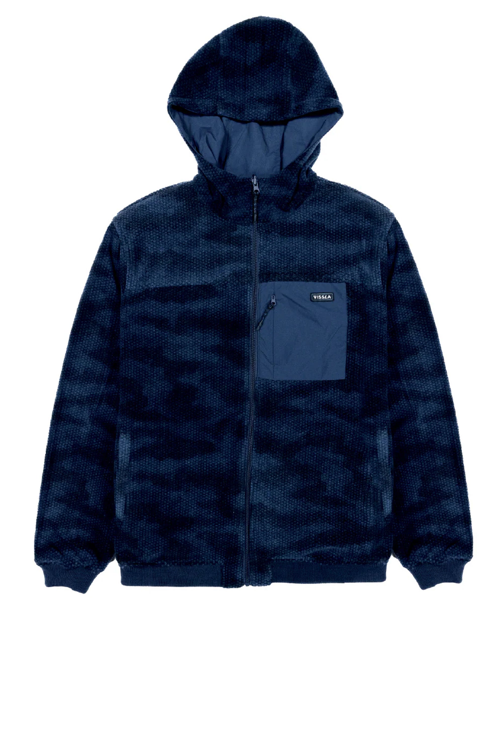 Vissla Happylifeshops Sequoia Reversible Eco Jacket Dark Naval dual side nylon fleece