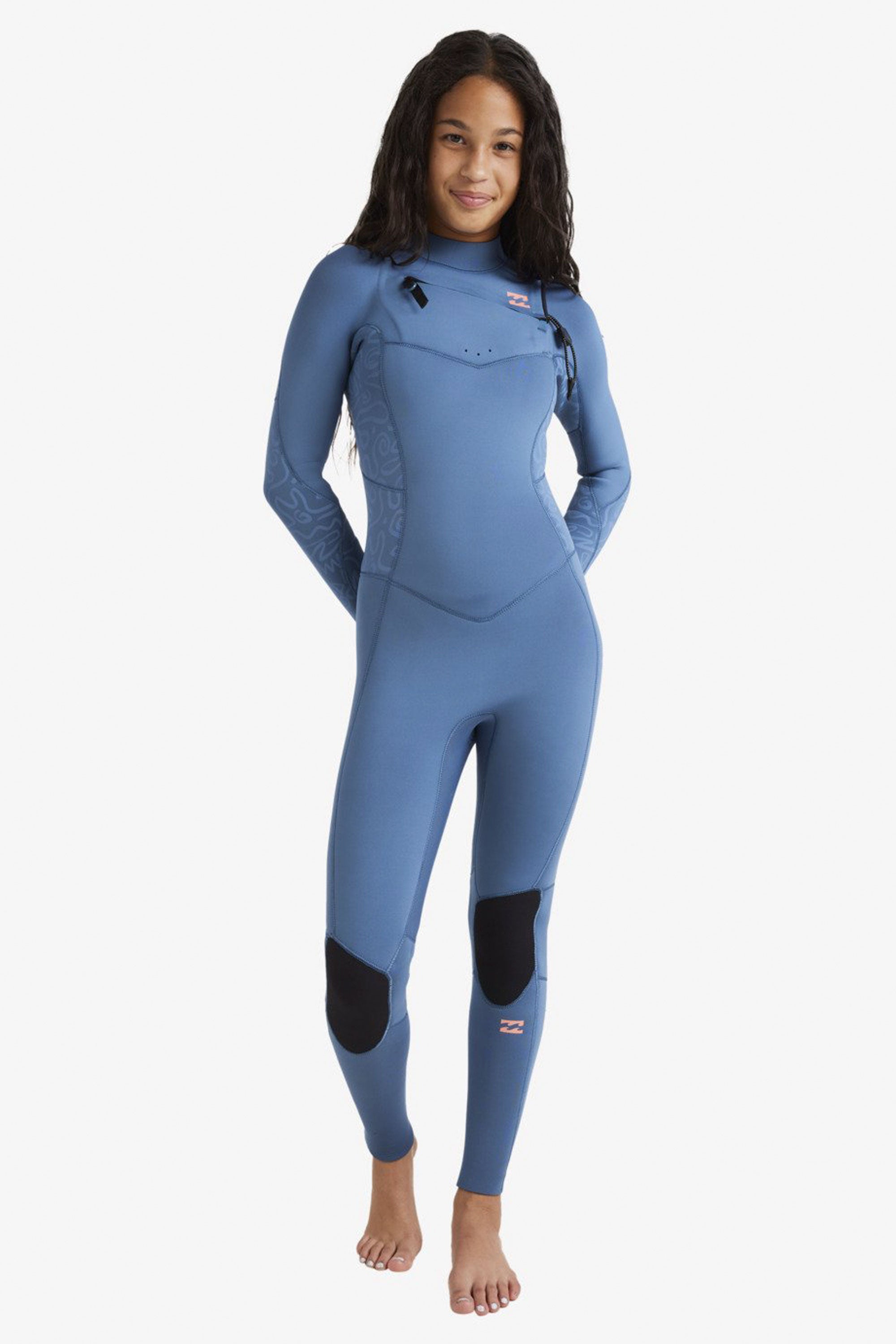 Happylifeshops Junior Wetsuit Billabong Synergy Natural 4/3mm Chest Zip Tidal Blue