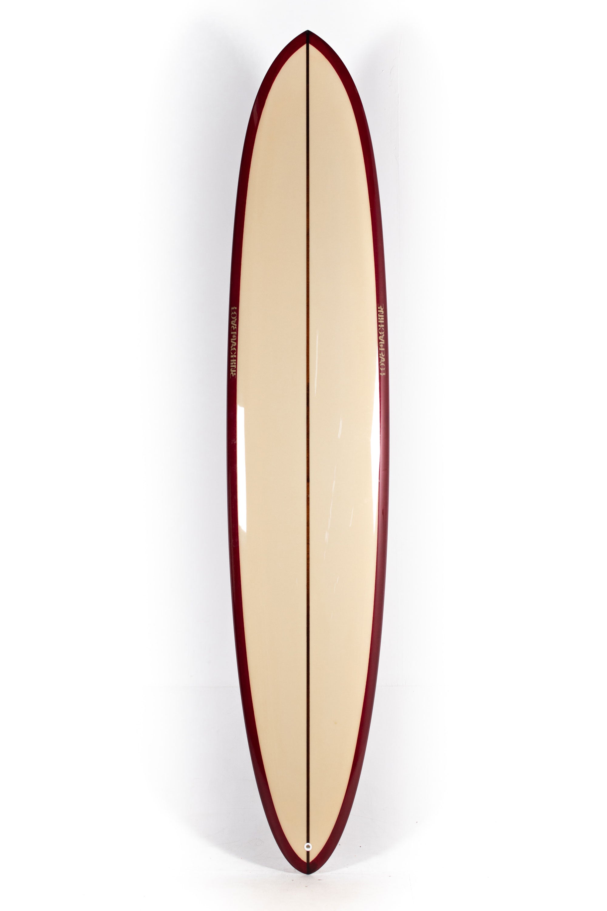 Red and beige Lovemachine FM surfboard size 9'6" at Happylifeshops