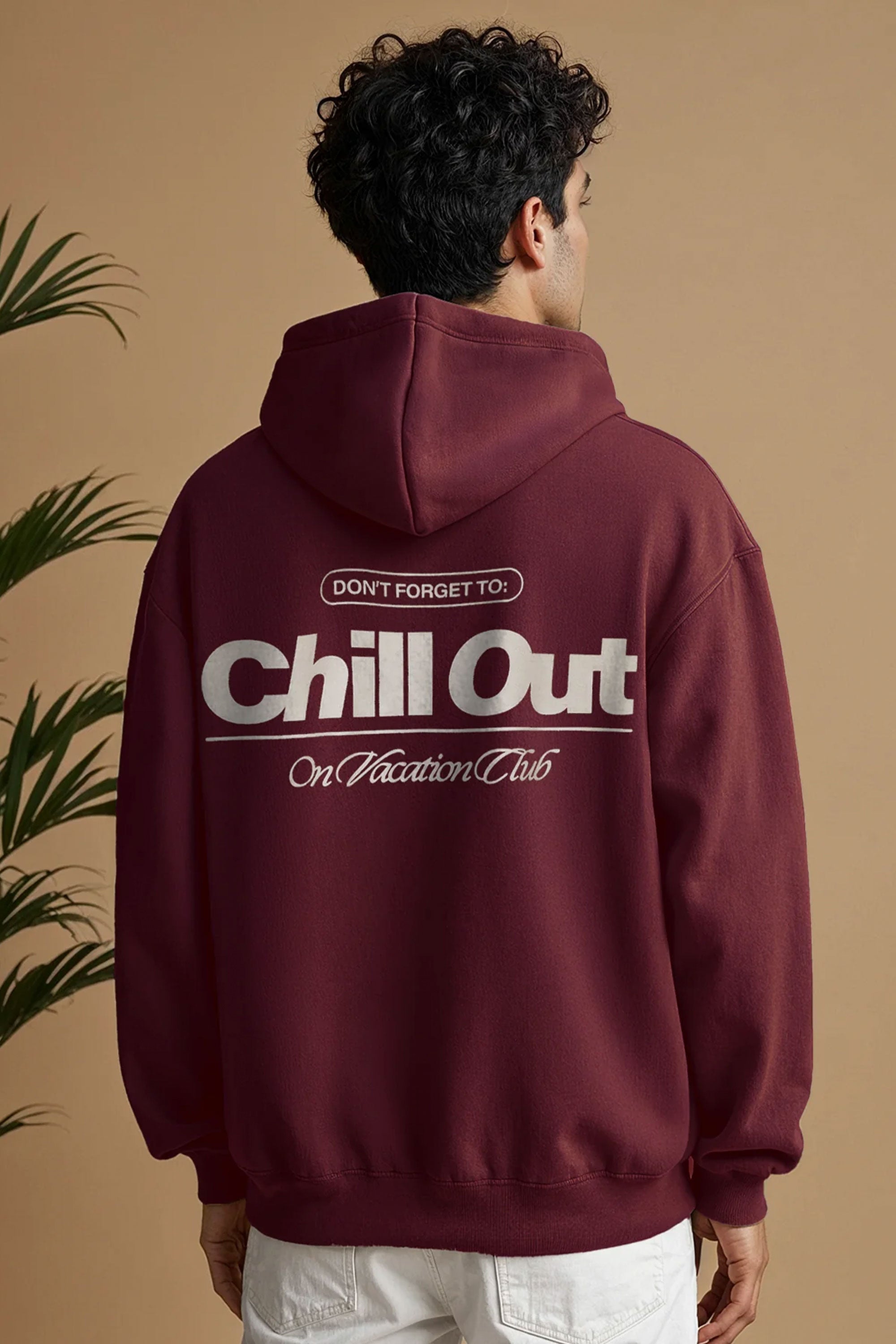 Pukas-Surf-Shop-Man-Hoodie-On-Vacation-Chill-Out-Hoodie-Burgundy-1