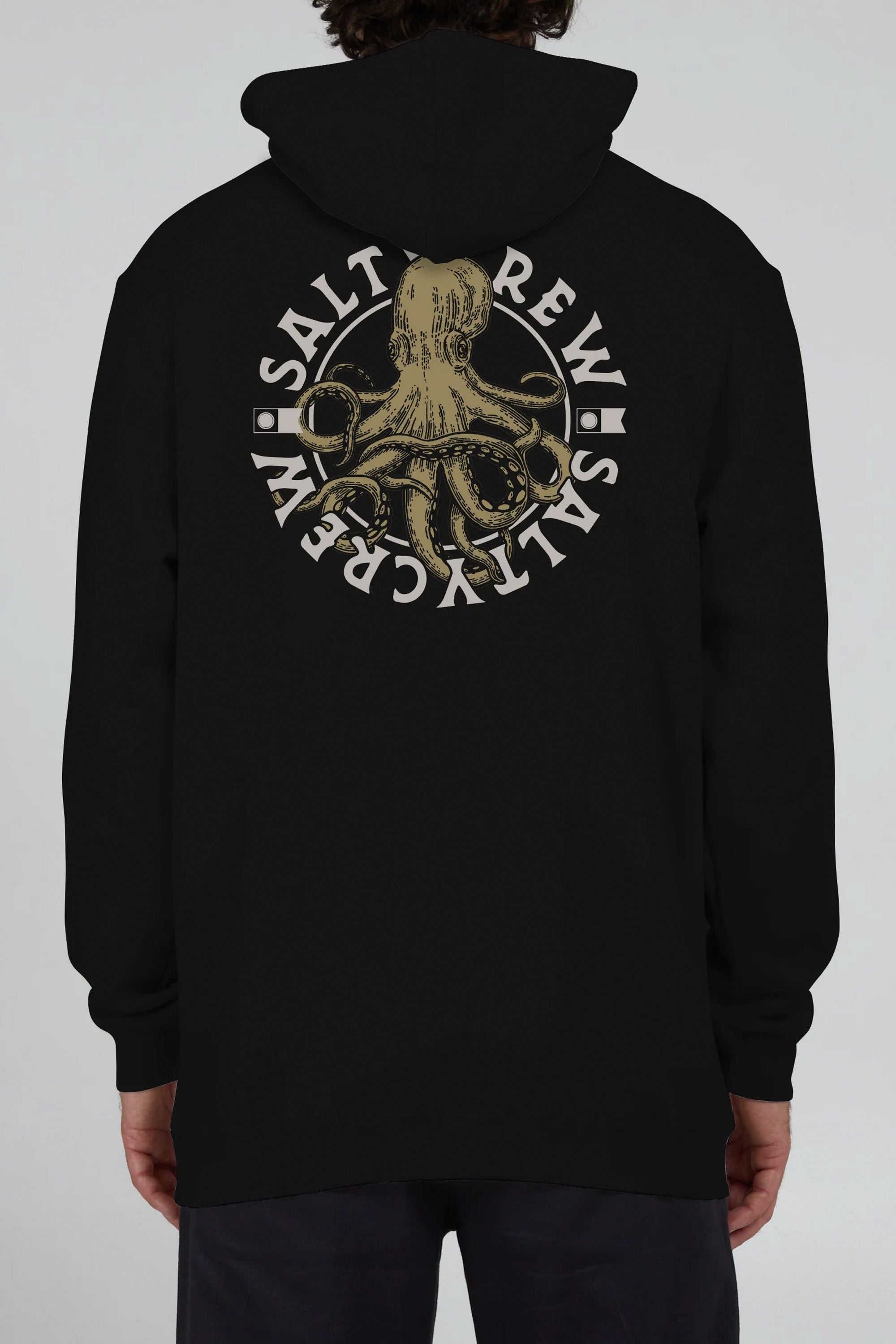 Happylifeshops Salty Crew men’s printed fleece hoodie in black