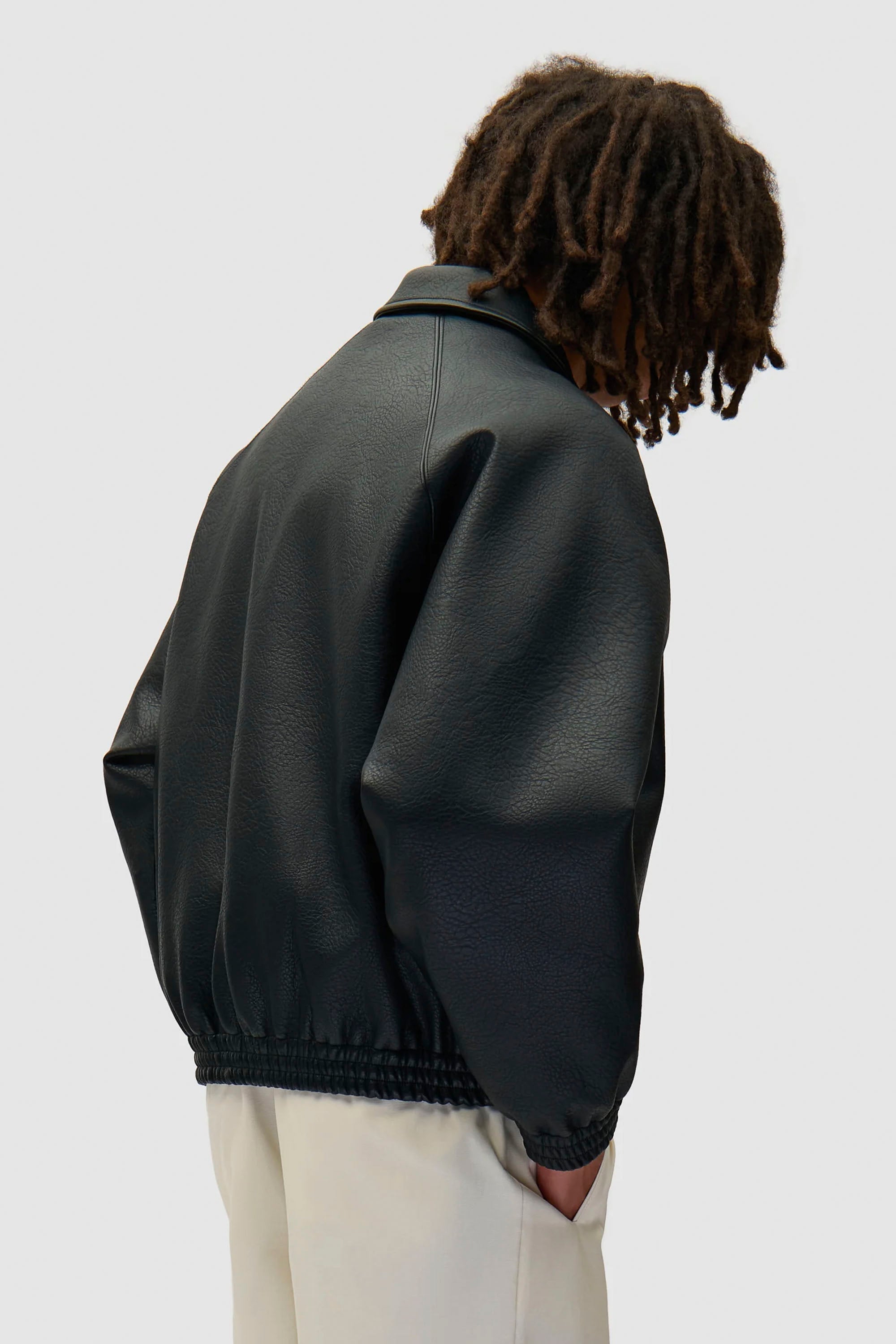 Happylifeshops Arte Antwerp black leather jacket clean silhouette relaxed style