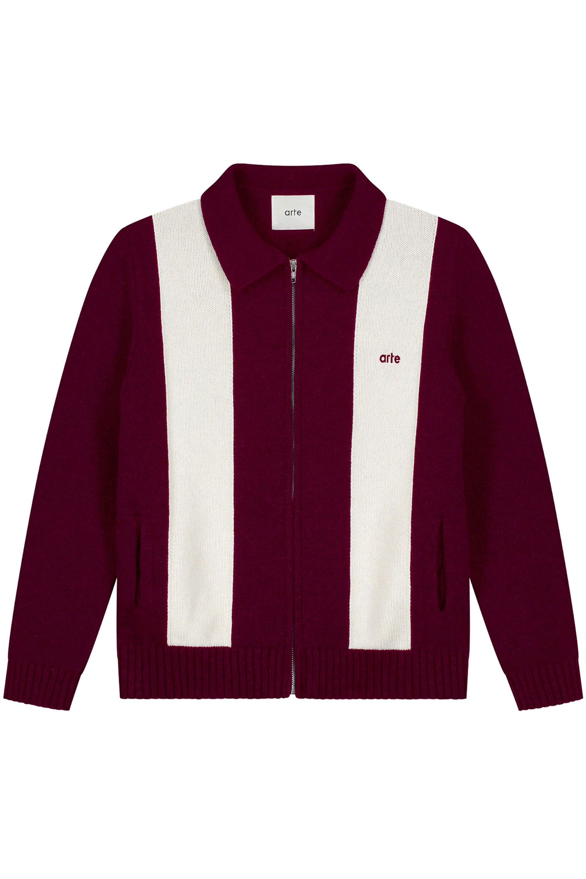 Happylifeshops Man Jacket Arte Cardigan Bordeaux Cream