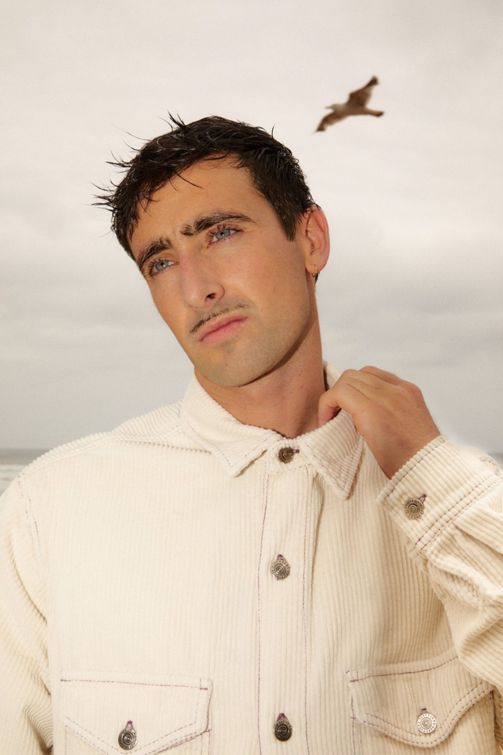 Happylifeshops Man Jacket Pukas Clothing Corduroy Contrast Beige