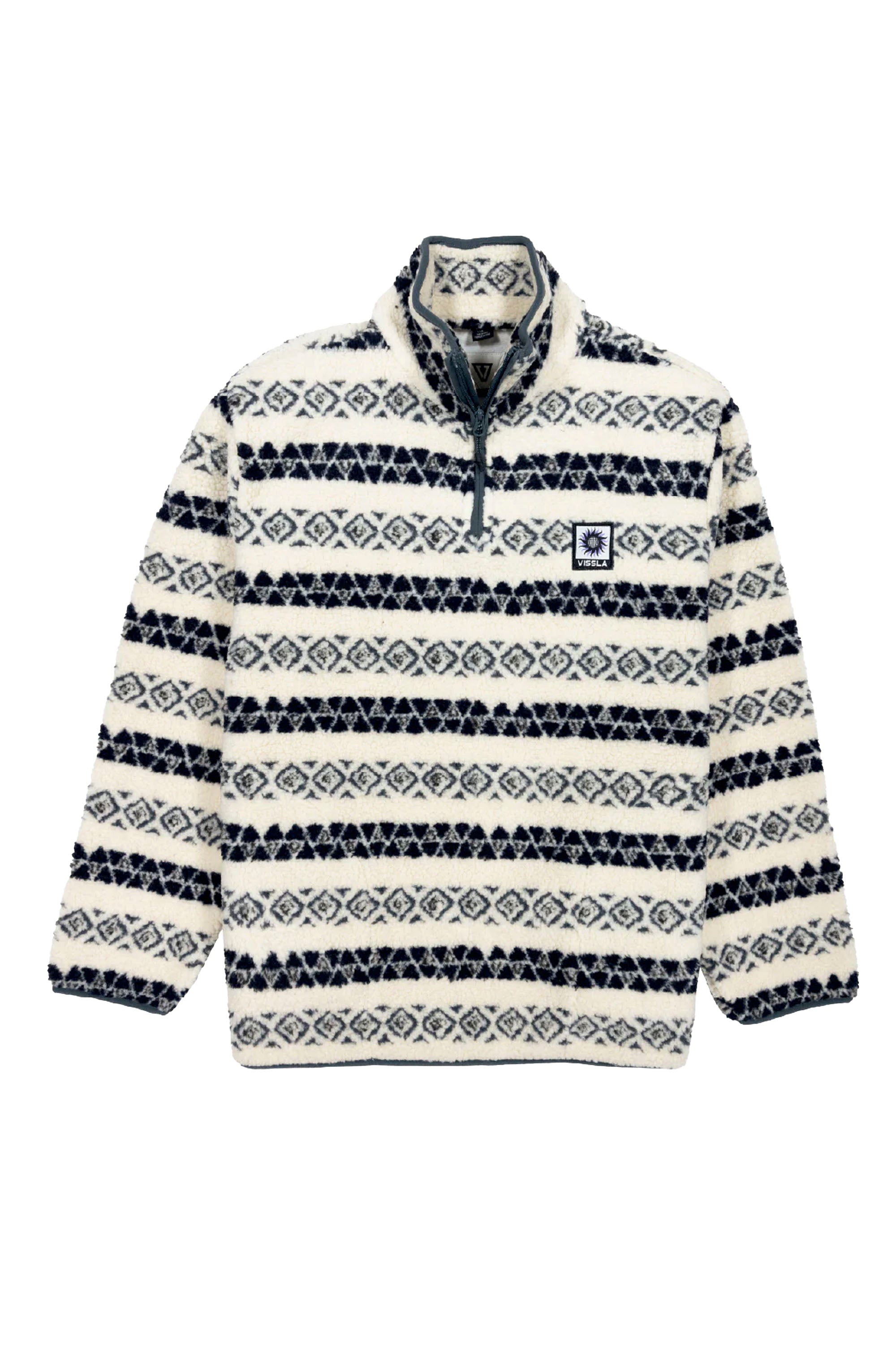 Vissla Happylifeshops Hiking Ice Sherpa II Natural oversized sherpa fleece half-zip pullover