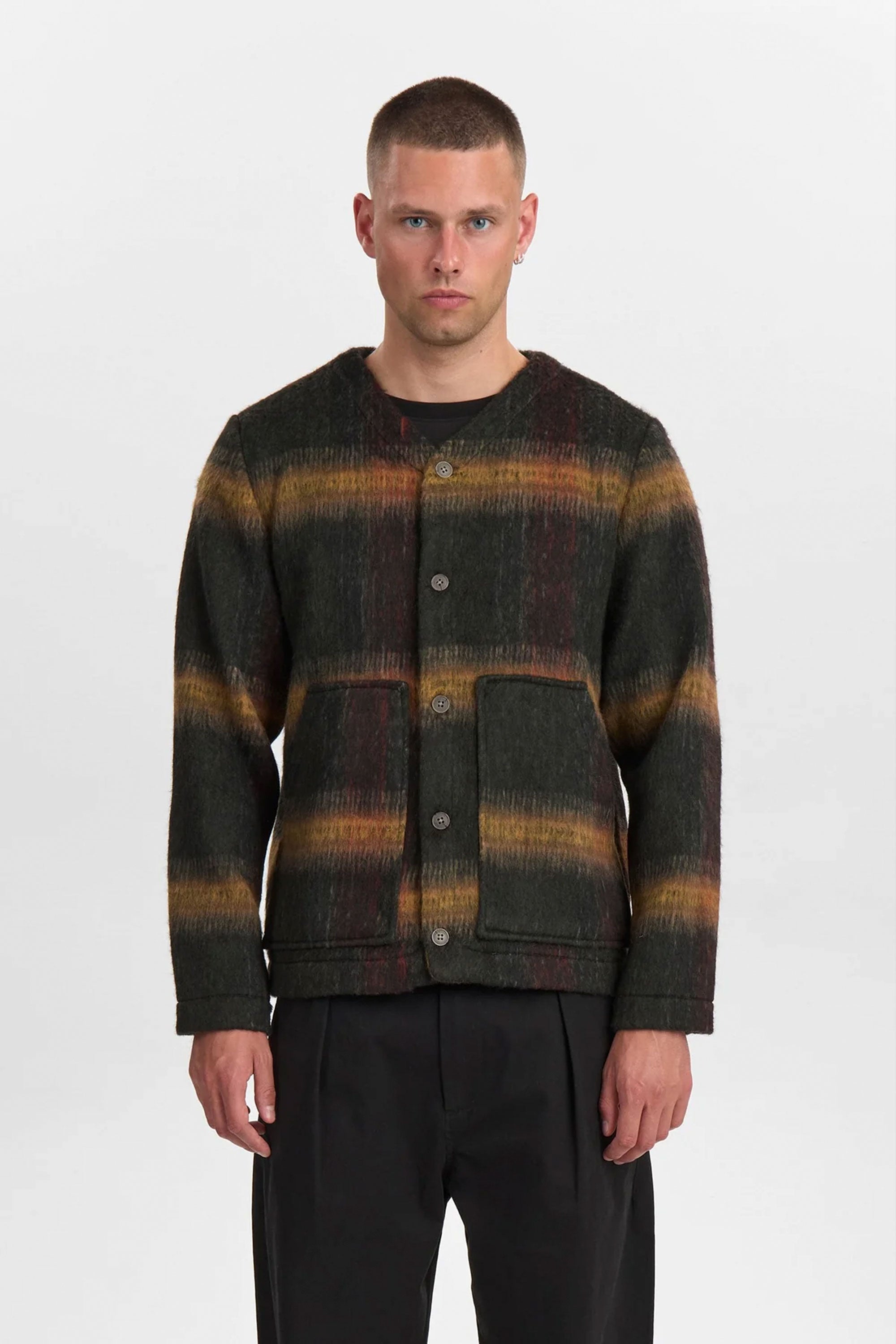 Pukas-Surf-Shop-Man-Overshirt-Anerkjendt-Akdan-Heavy-Twill-Check-Overshirt-Forest-Night-3