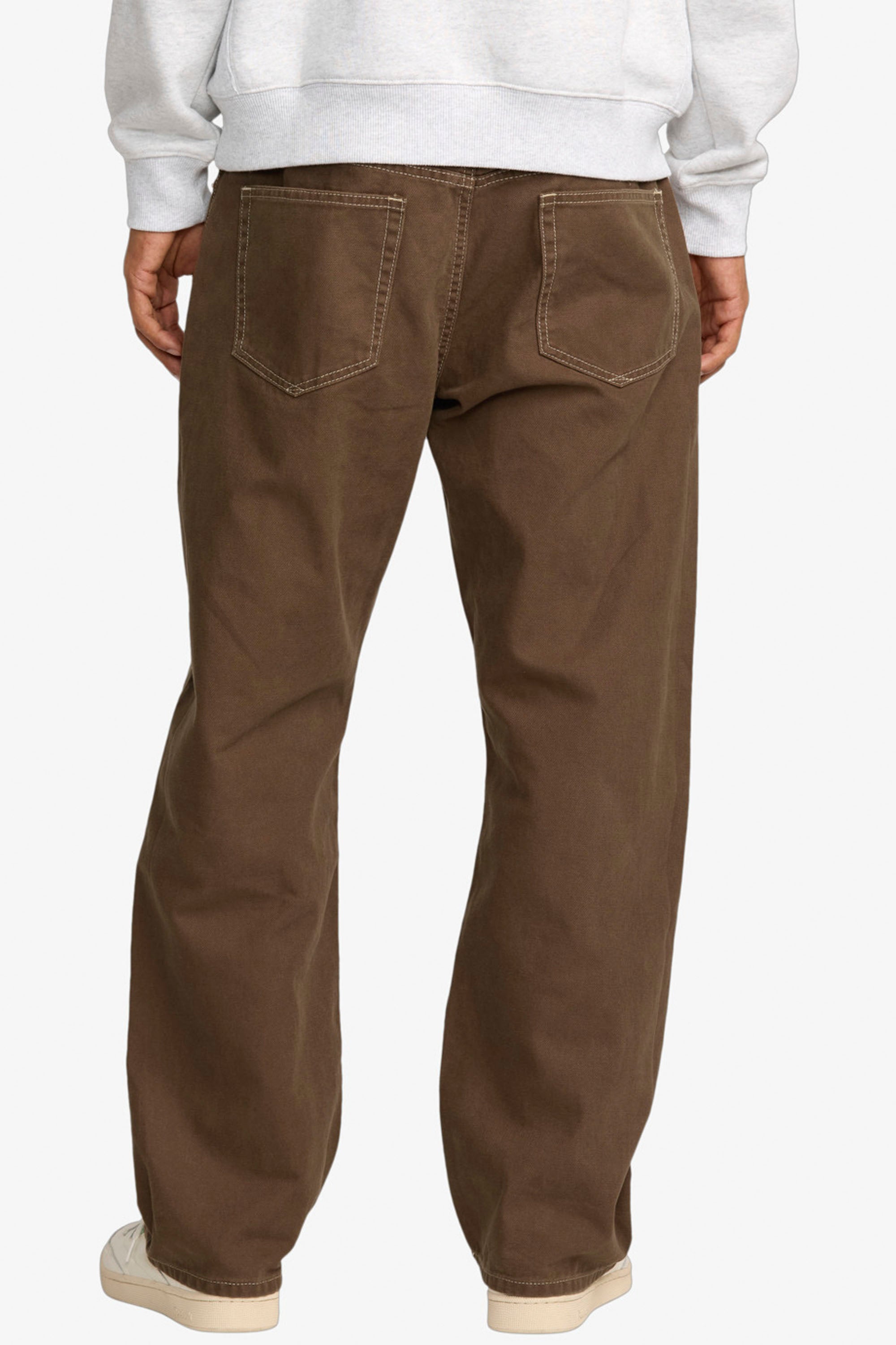 Happylifeshops RVCA Dayshift 5 Pocket pant bombay brown relaxed fit canvas trousers