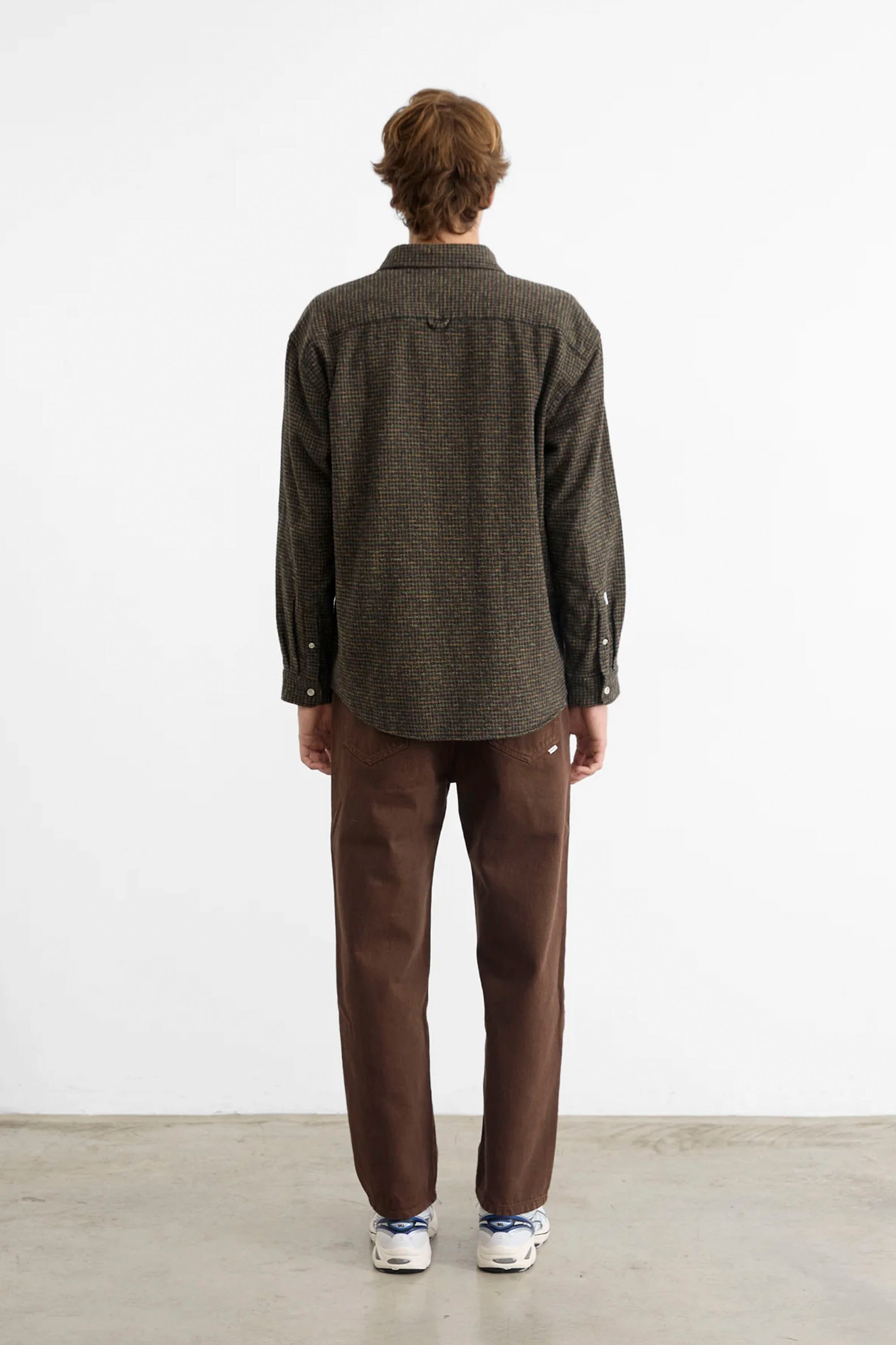 Edmmond Studios Happylifeshops Crosswords Shirt plain chocolate check relaxed fit