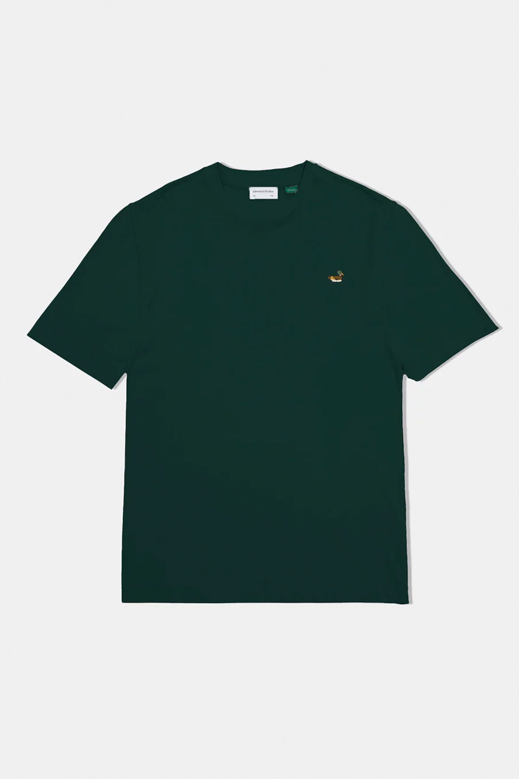 Pukas-Surf-Shop-Man-Shirt-Edmmond-Duck-Patch-Crew-Plain-Dark-Green-1