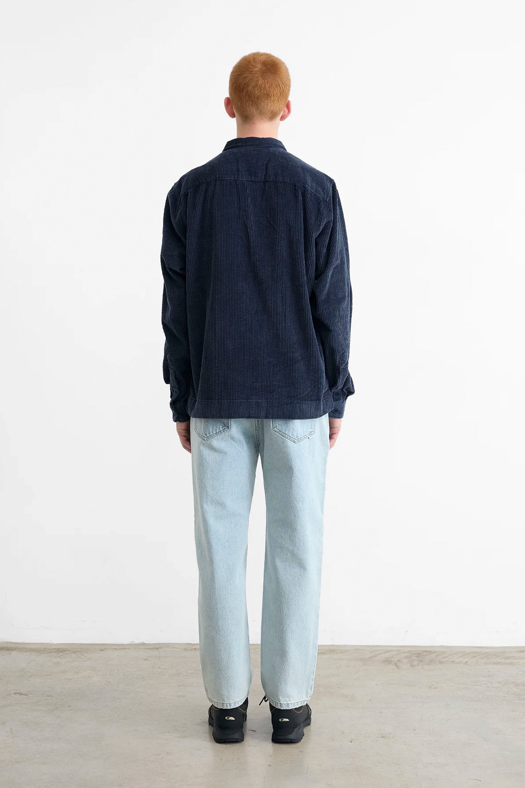 Happylifeshops Edmmond Studios Jorge Shirt Plain Navy corduroy overshirt relaxed fit