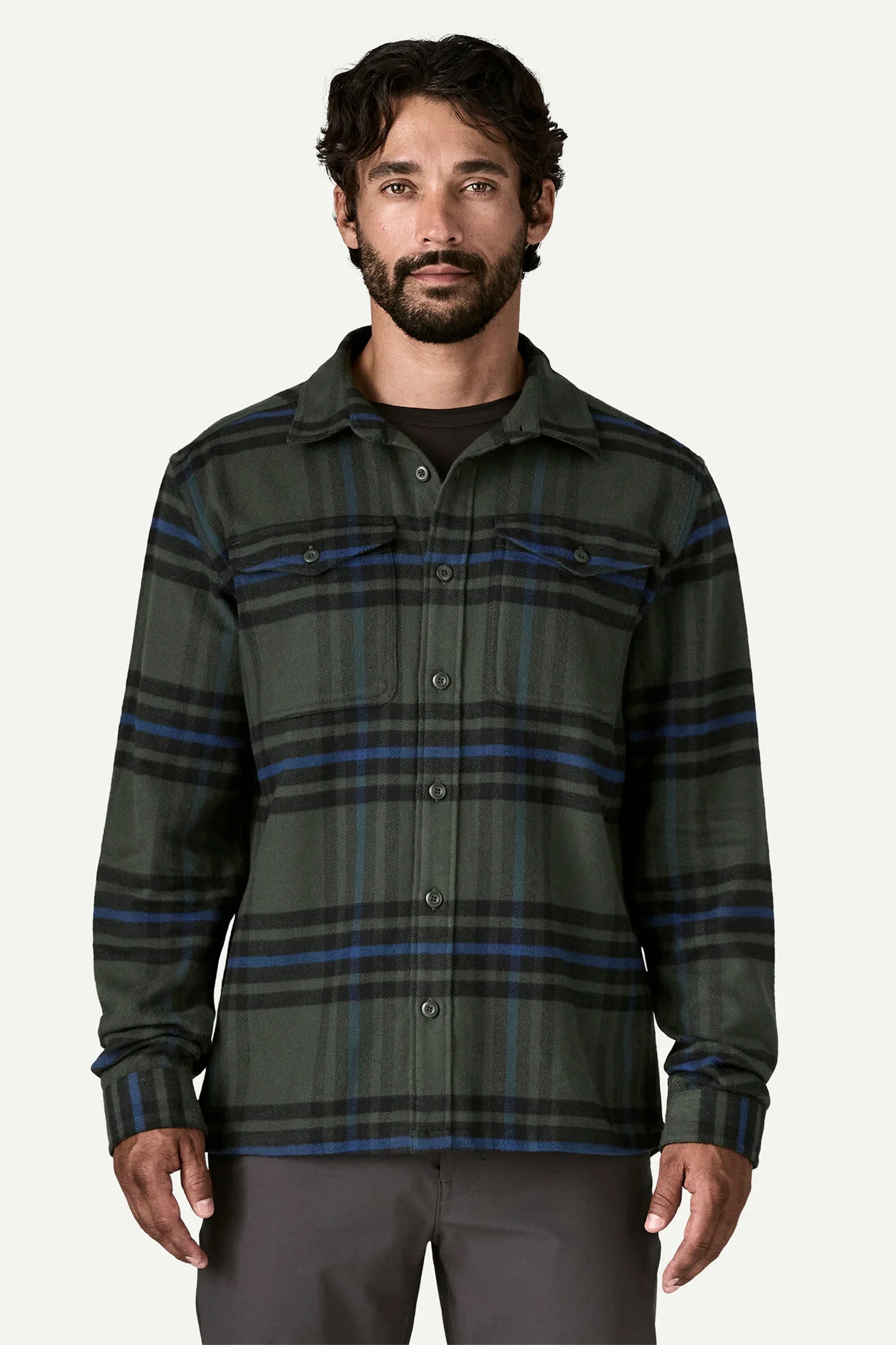 Happylifeshops Patagonia cotton flannel shirt in Old Growth Green