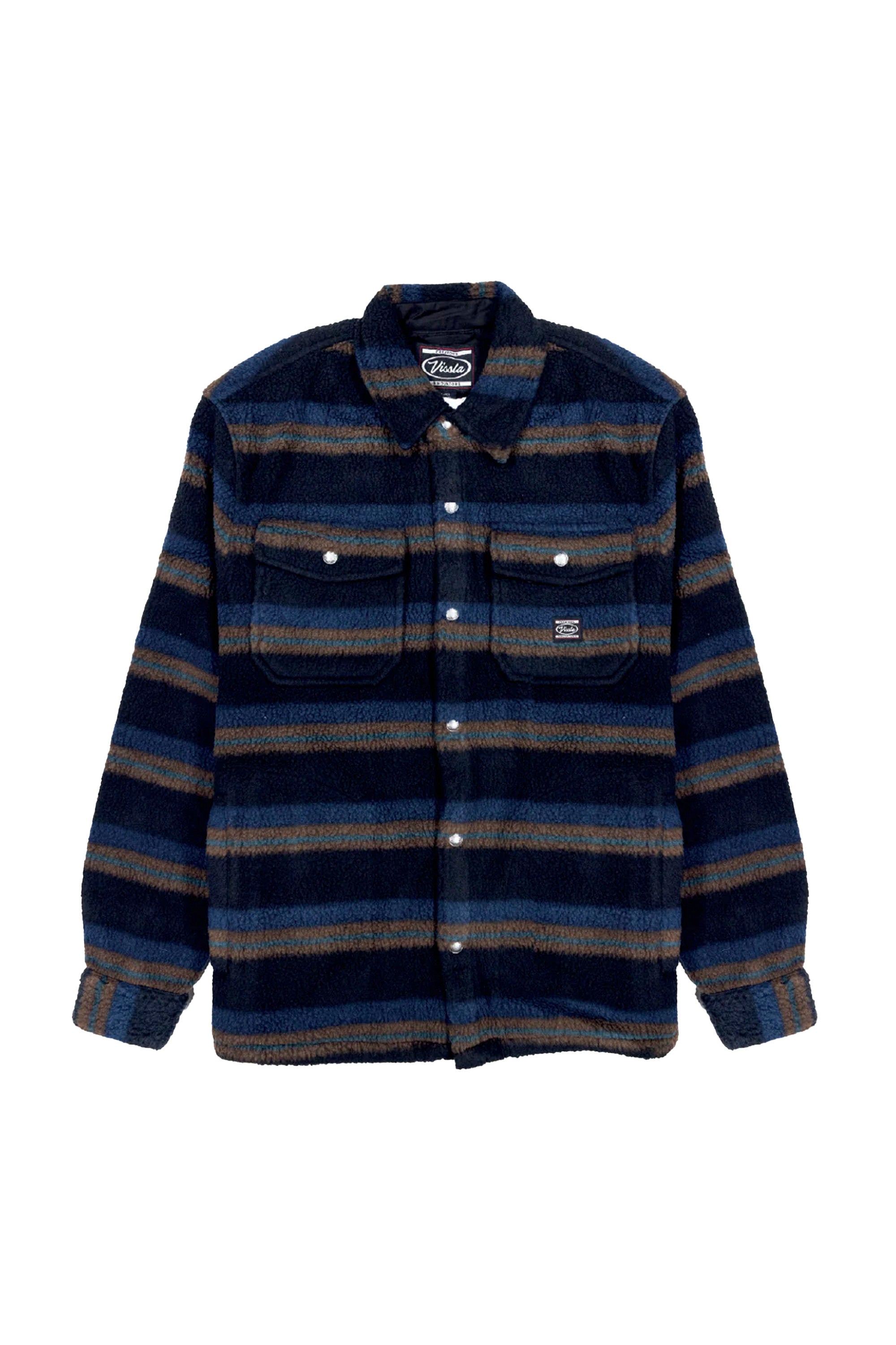 Vissla Happylifeshops Peak Sherpa AO Shirt black heavy sherpa overshirt utility pockets