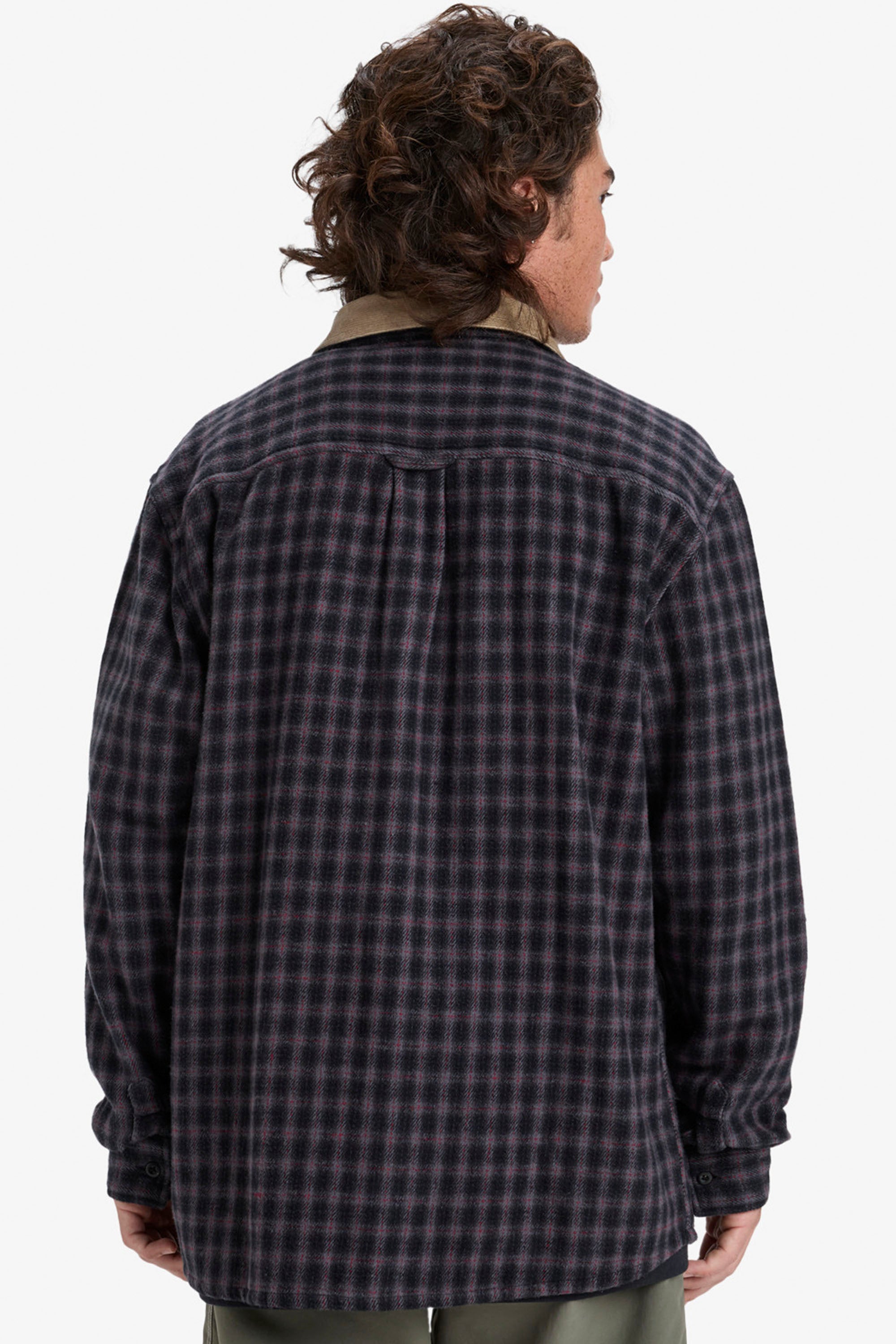 Happylifeshops Quiksilver desert sand check long-sleeve shirt relaxed fit casual style