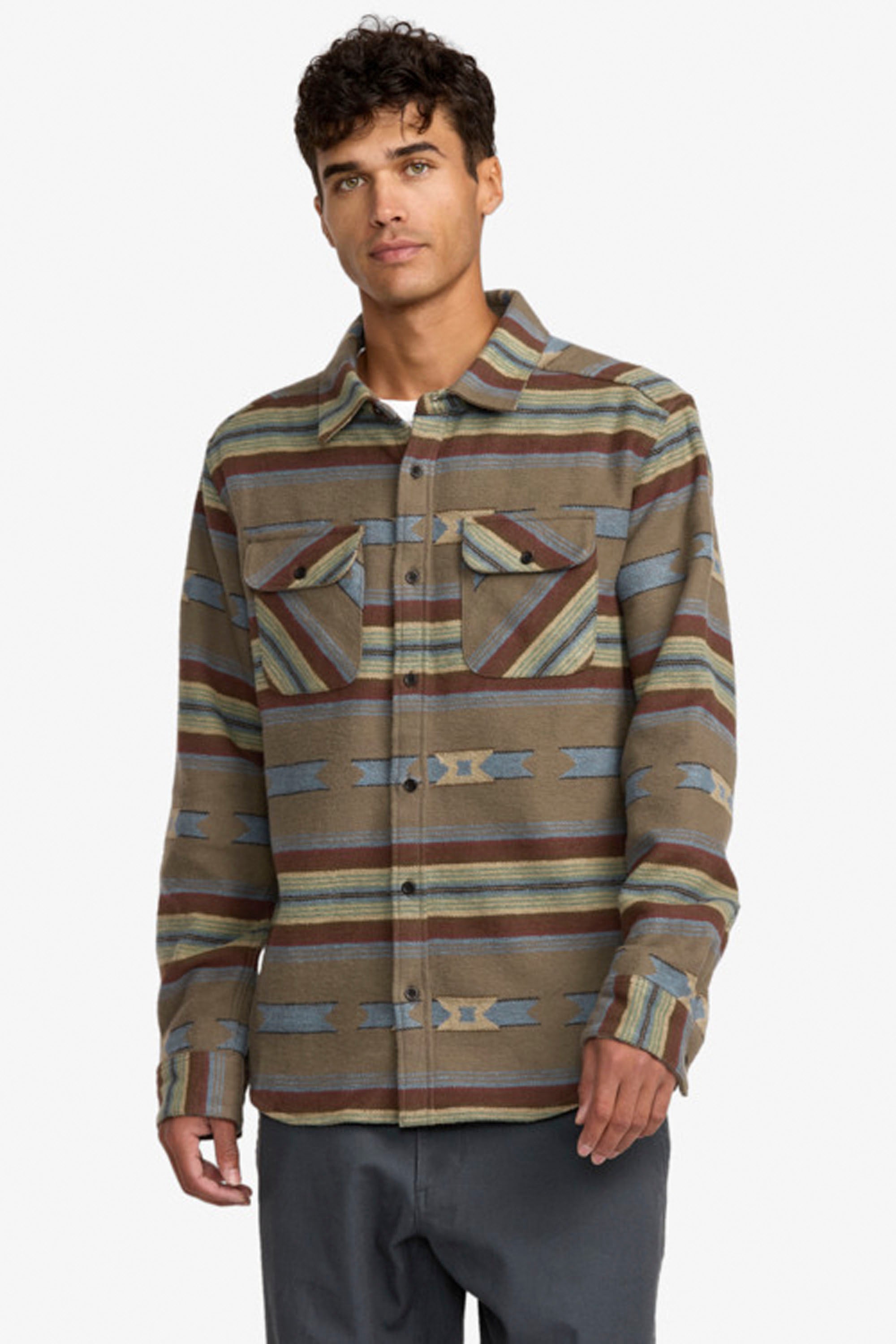 Happylifeshops RVCA flannel shirt in blanket plaid