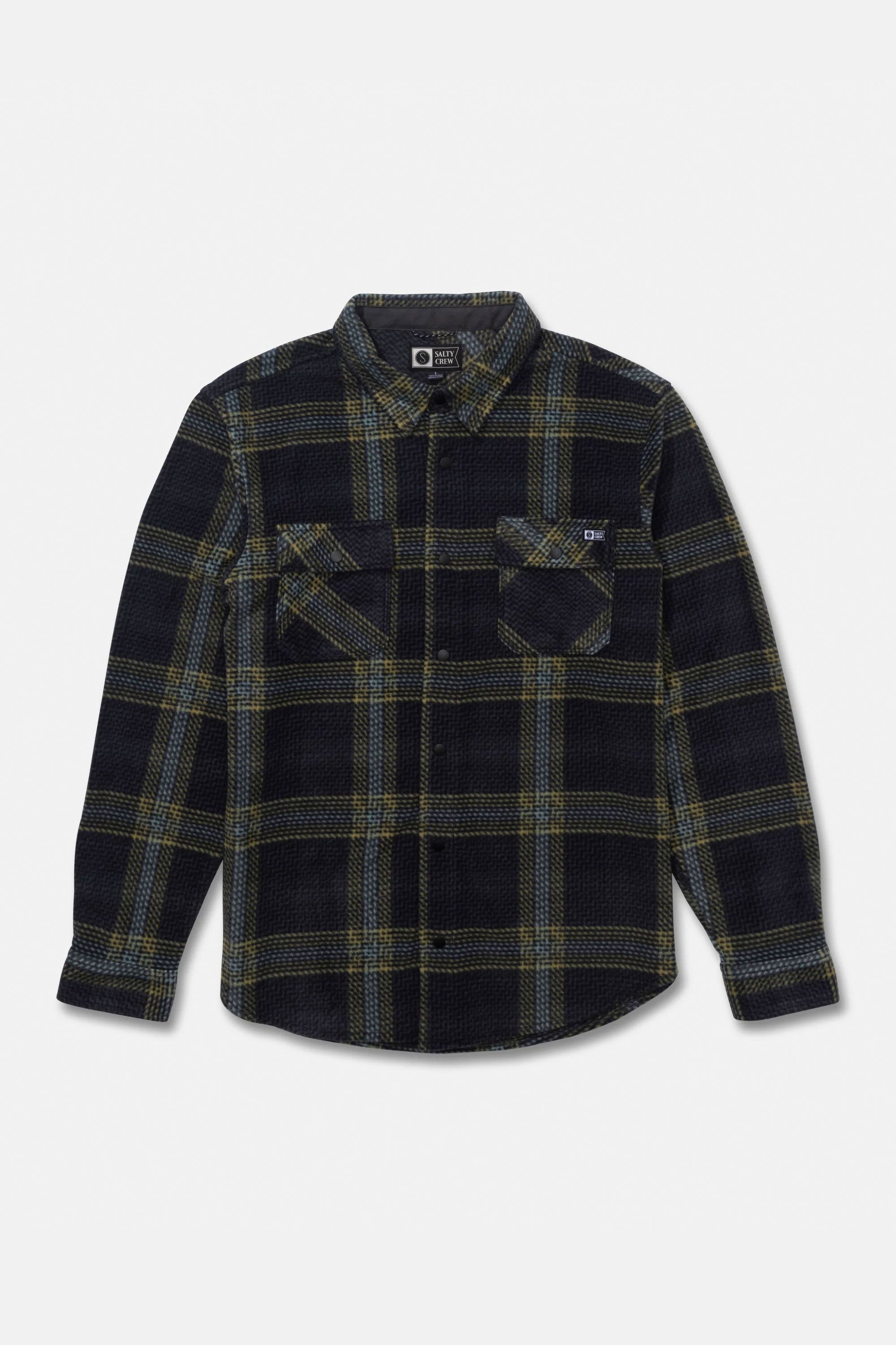 Happylifeshops Salty Crew men’s flannel fleece shirt in Phantom