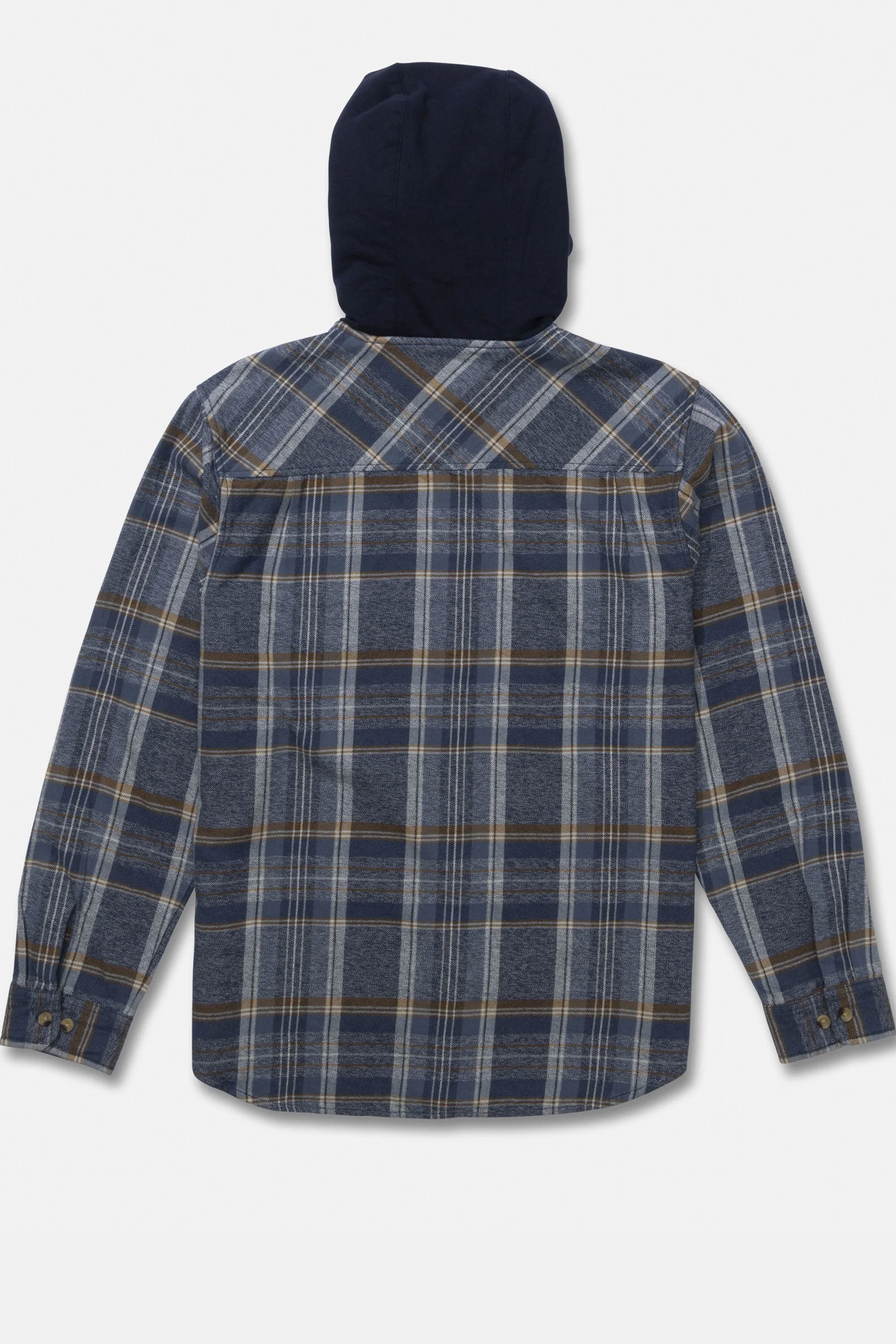 Happylifeshops Salty Crew men’s hooded flannel shirt in midnight navy