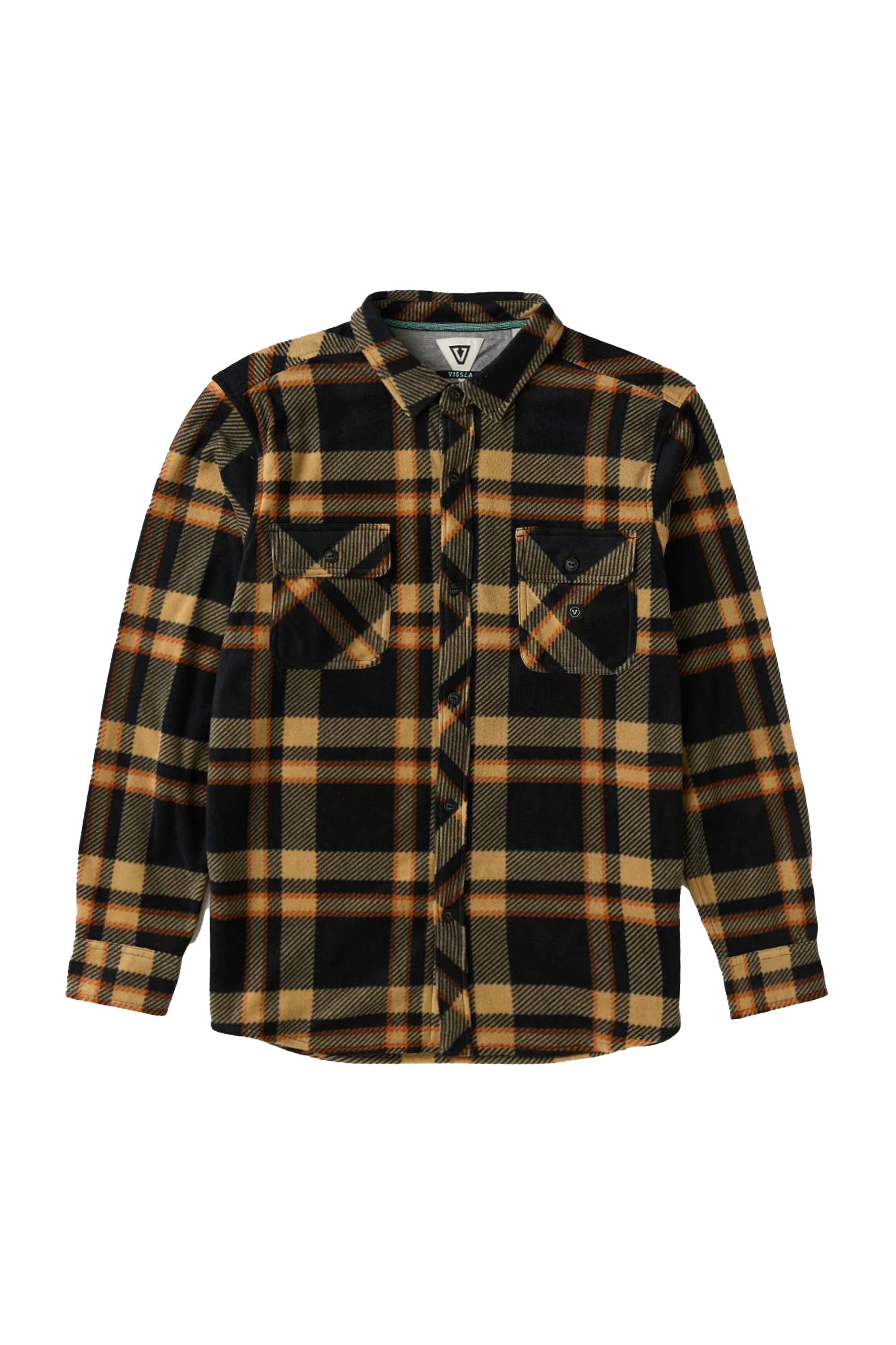 Vissla Happylifeshops Eco-ZY Polar Flannel Black recycled heavyweight shirt