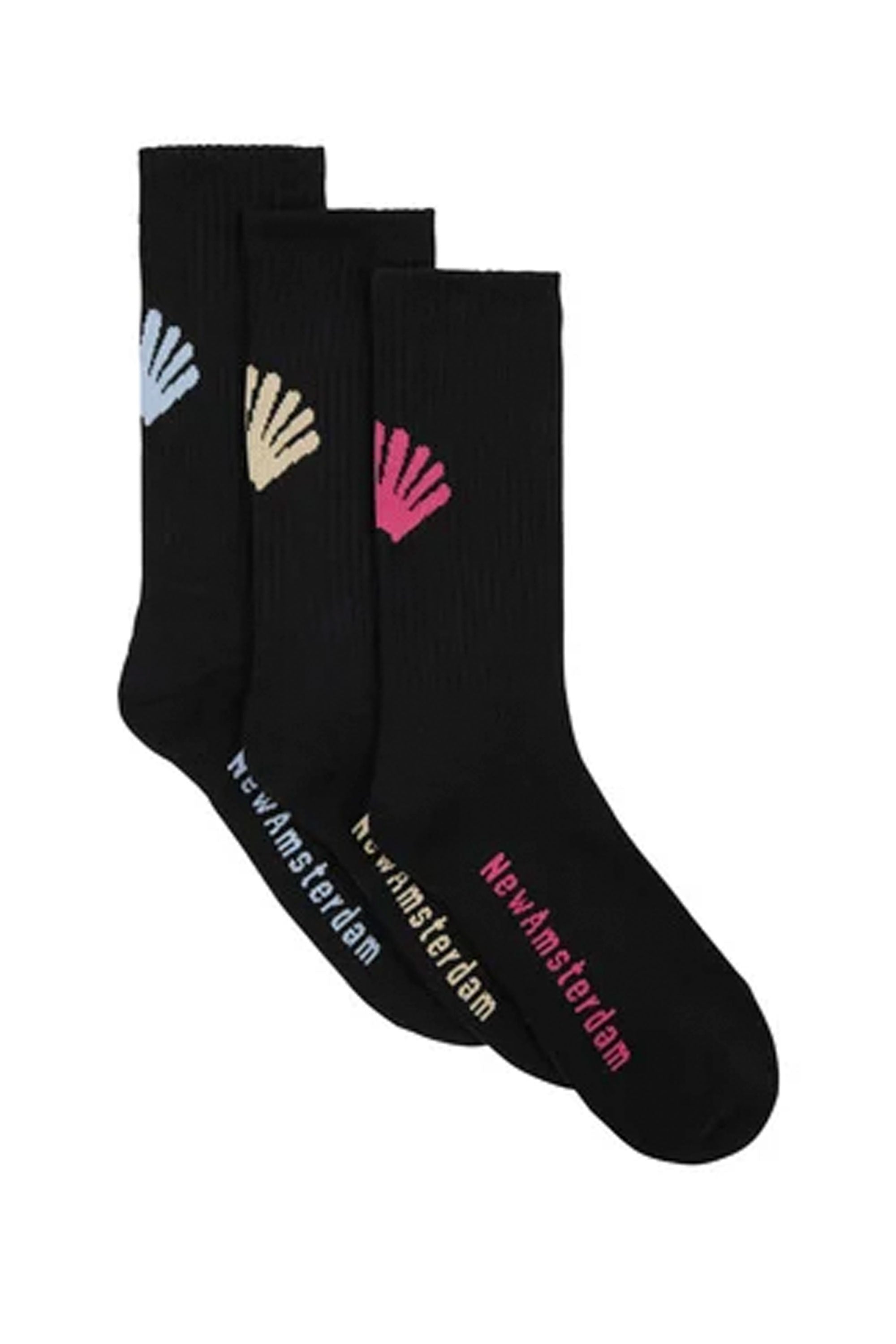 Happylifeshops Man Socks New Amsterdam Logo Socks 3 Pack Black