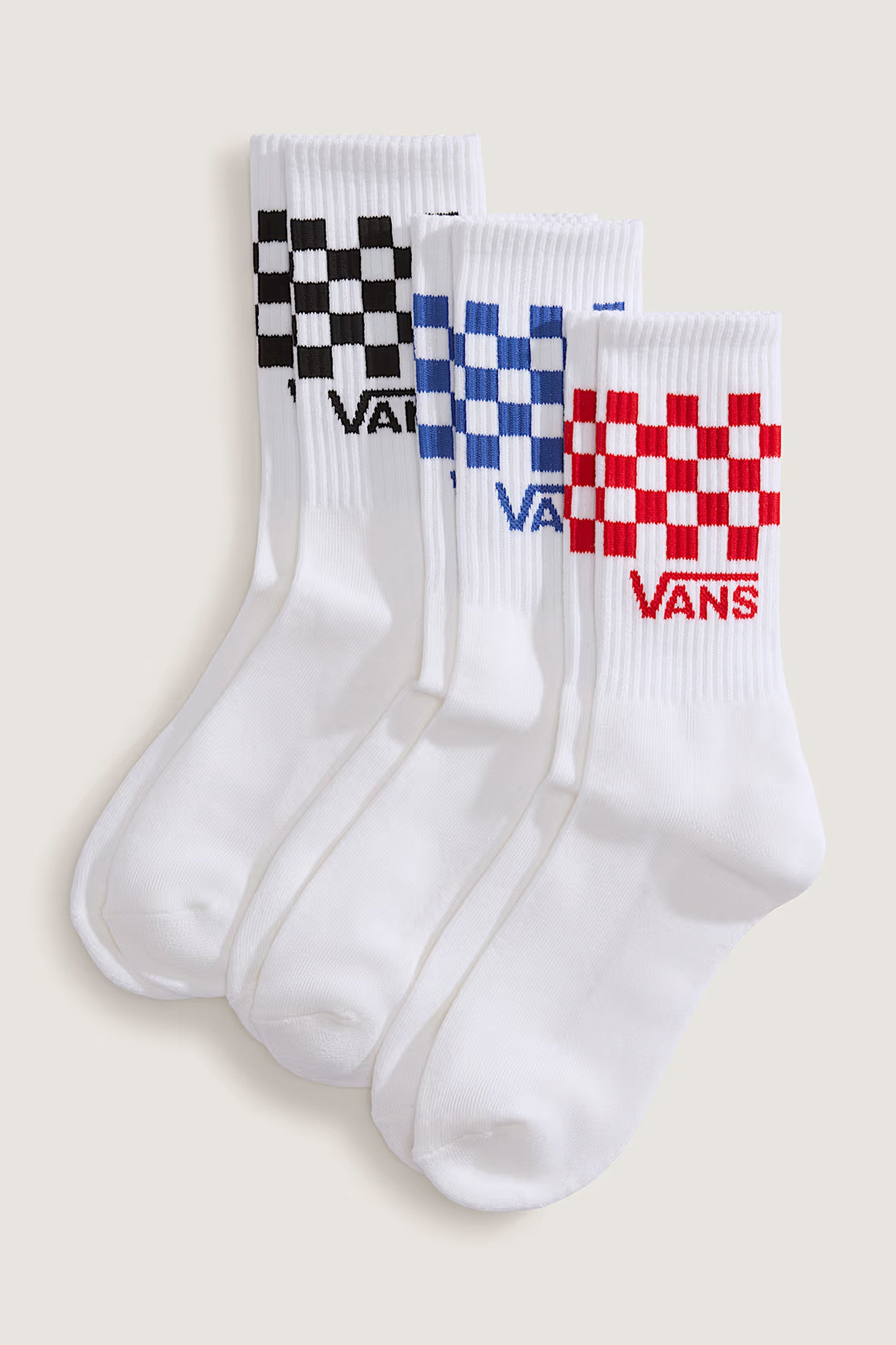 Happylifeshops Vans Classic Check Crew Socks 3-Pack in White
