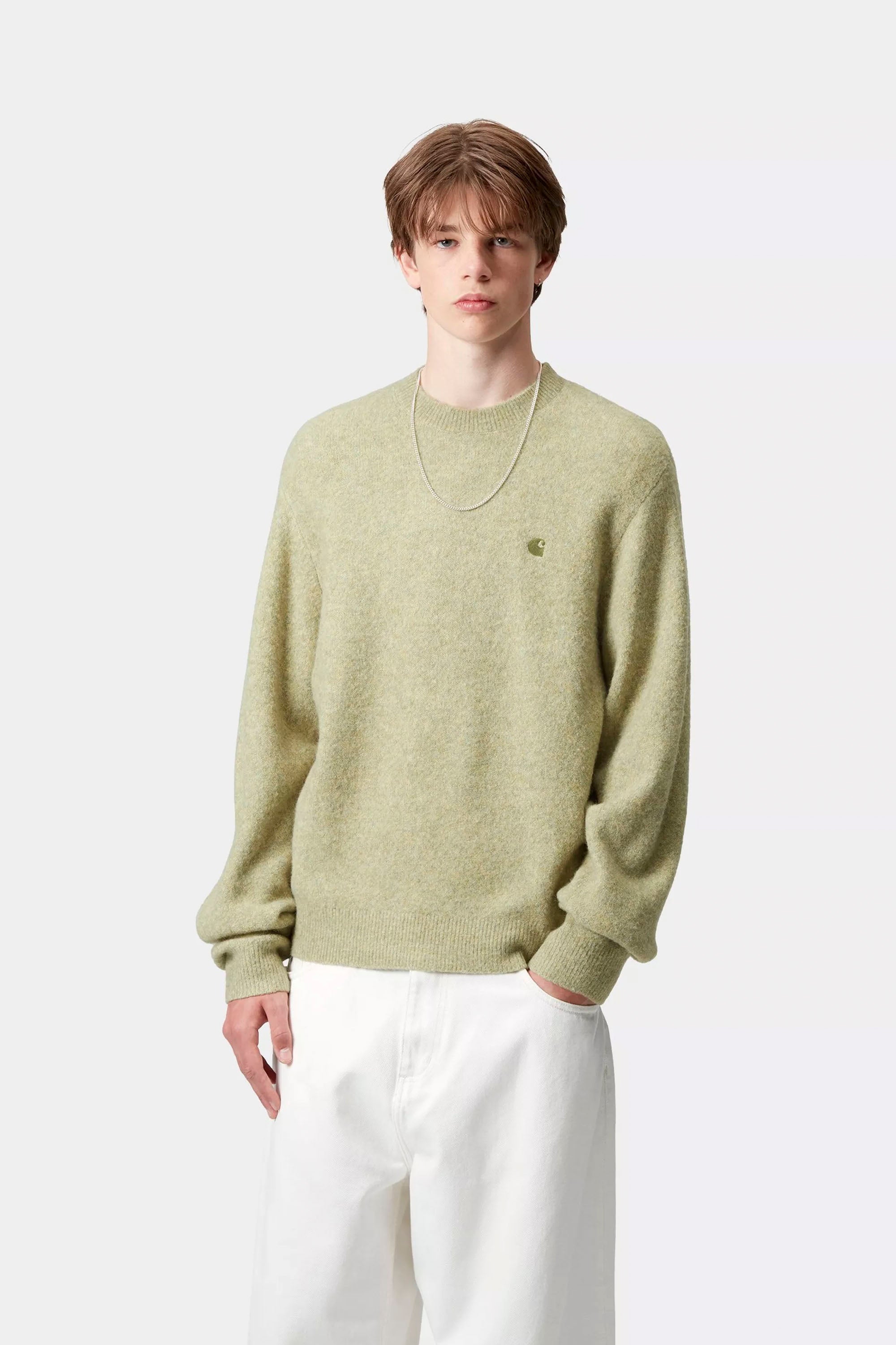 Happylifeshops Carhartt WIP tangled brass knit sweater relaxed fit textured knit