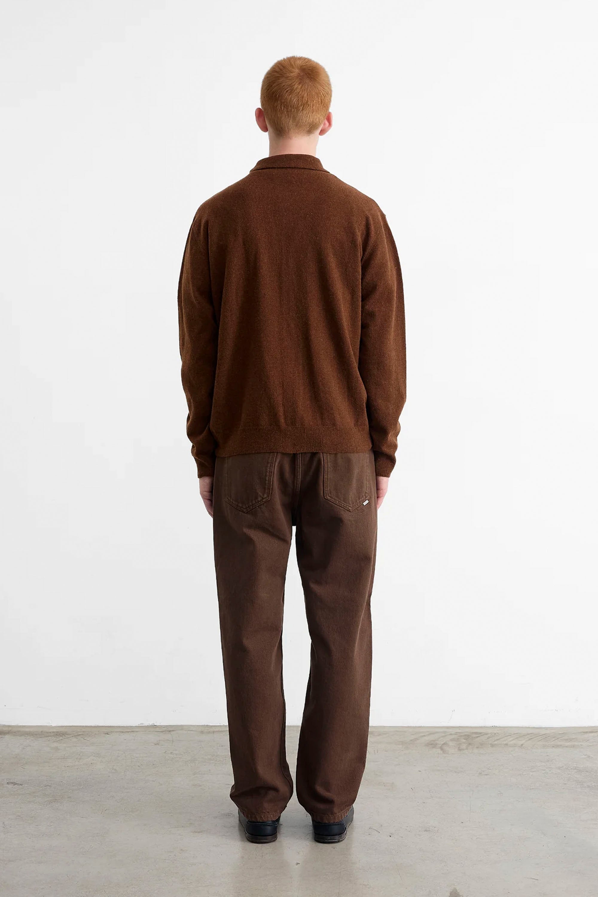 Happylifeshops Edmmond Studios Doppel Cardigan Plain Chocolate wool knit brown layering