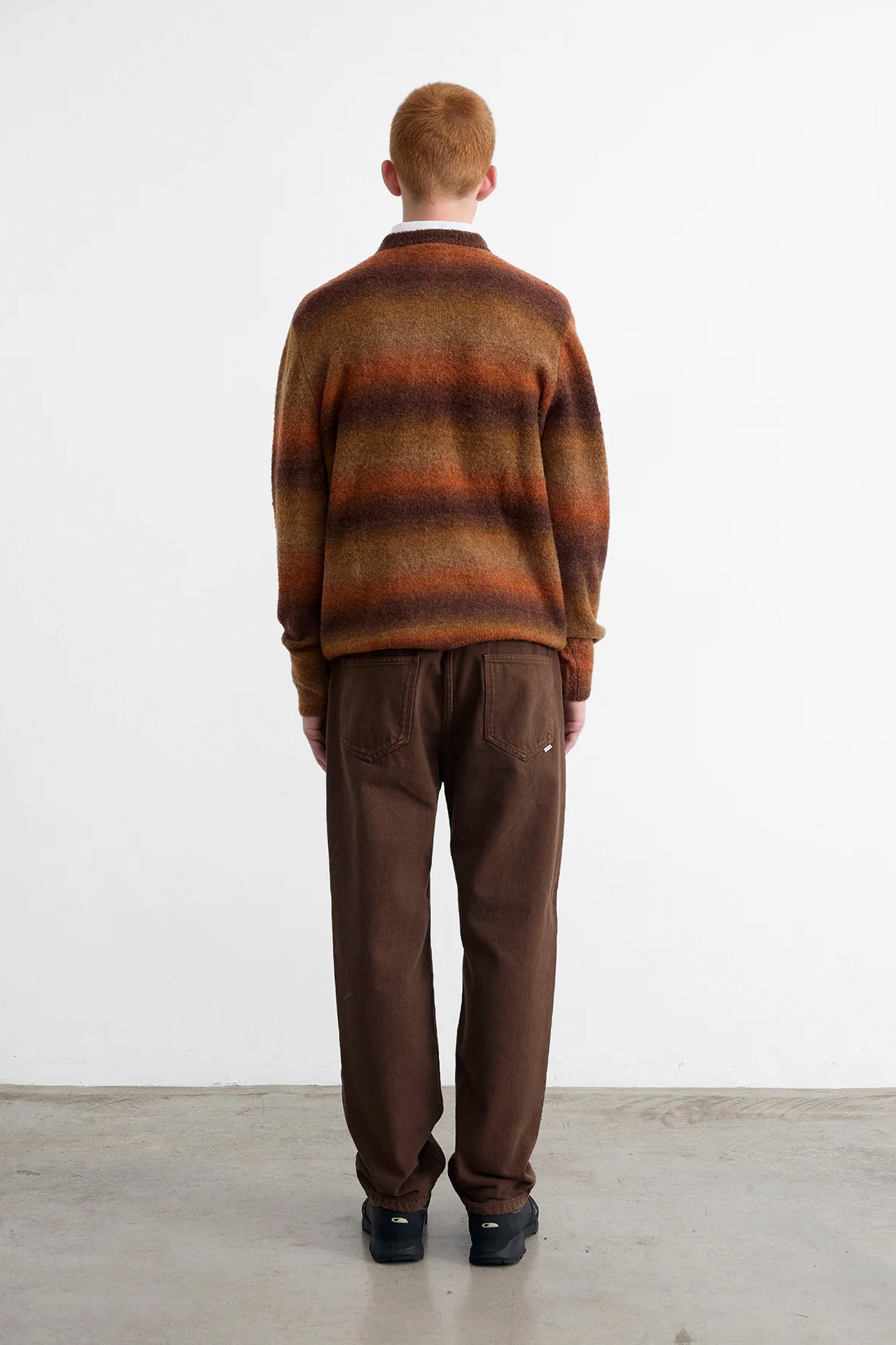 Edmmond Studios Happylifeshops Oregon Sweater Plain Chocolate bouclé crew textured tan tones