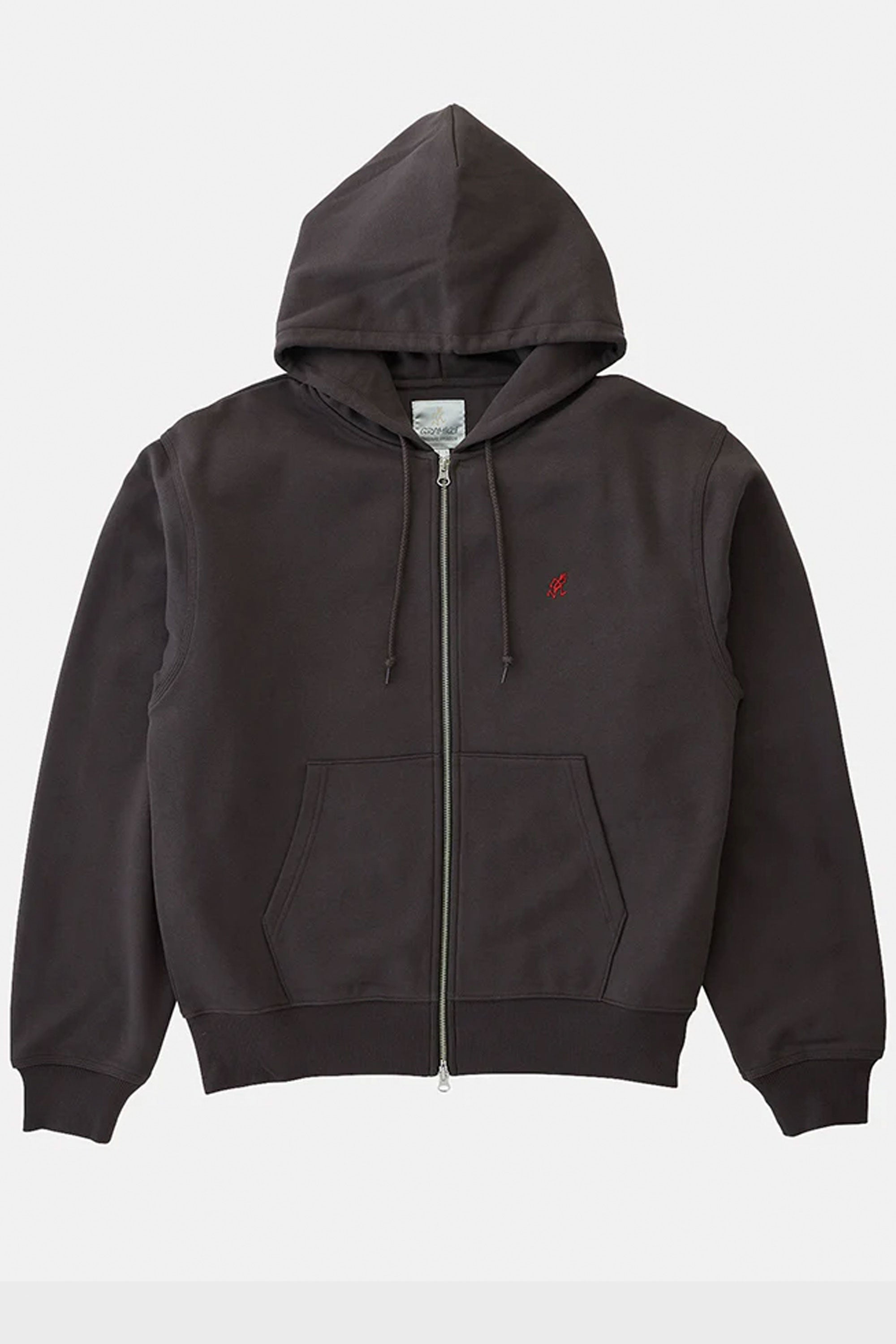 Happylifeshops Man Sweat One Point Zip Hooded Sweatshirt Deep Brown