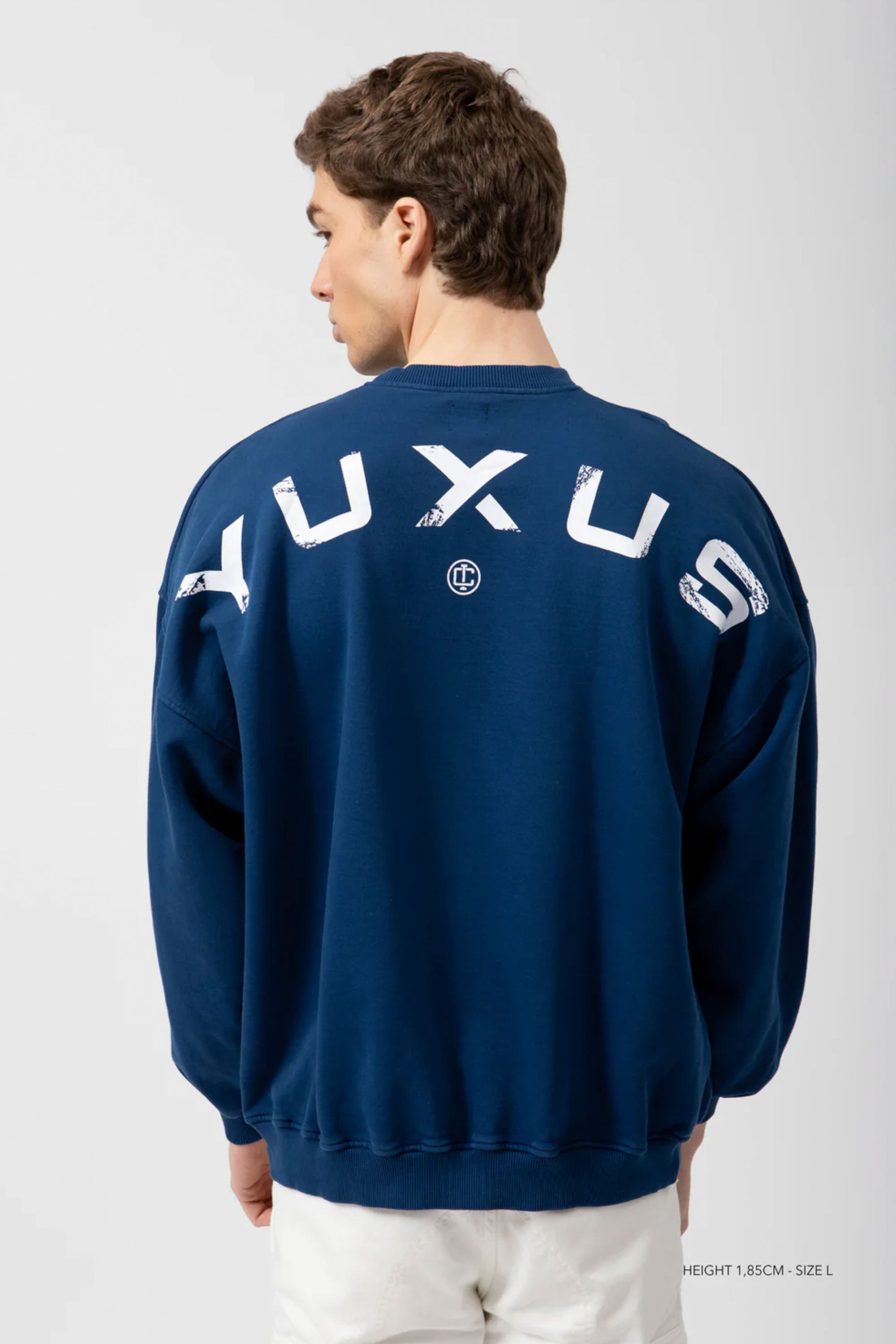 Happylifeshops Man Sweat Yuxus Icons Crew Sapphire