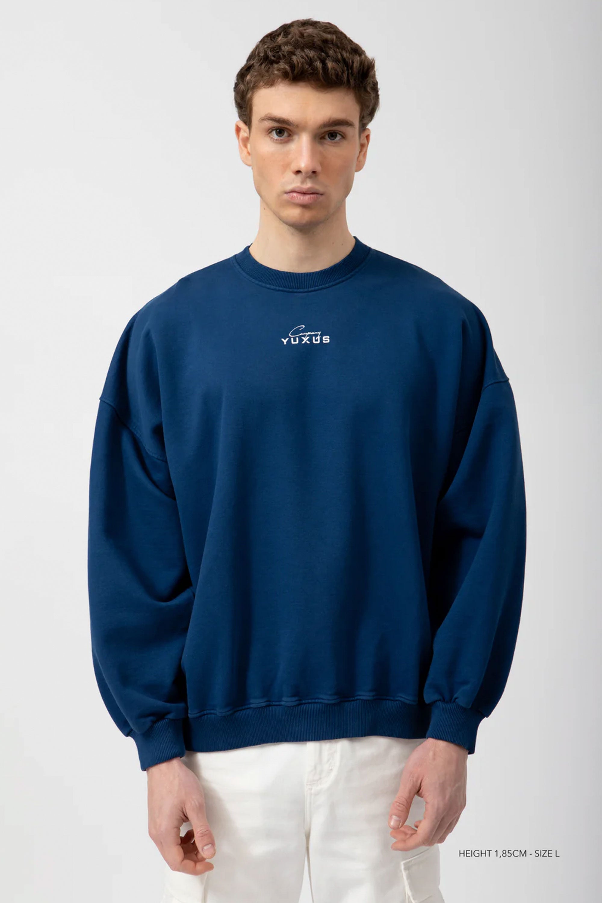 Happylifeshops Man Sweat Yuxus Icons Crew Sapphire