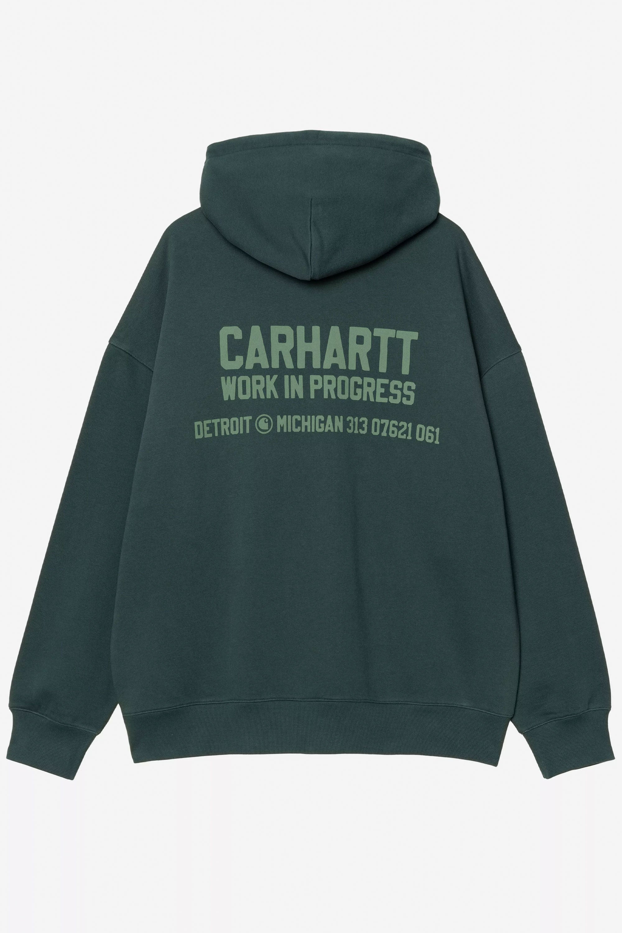 Happylifeshops Carhartt WIP hooded sweatshirt in Dark Fir stone dyed
