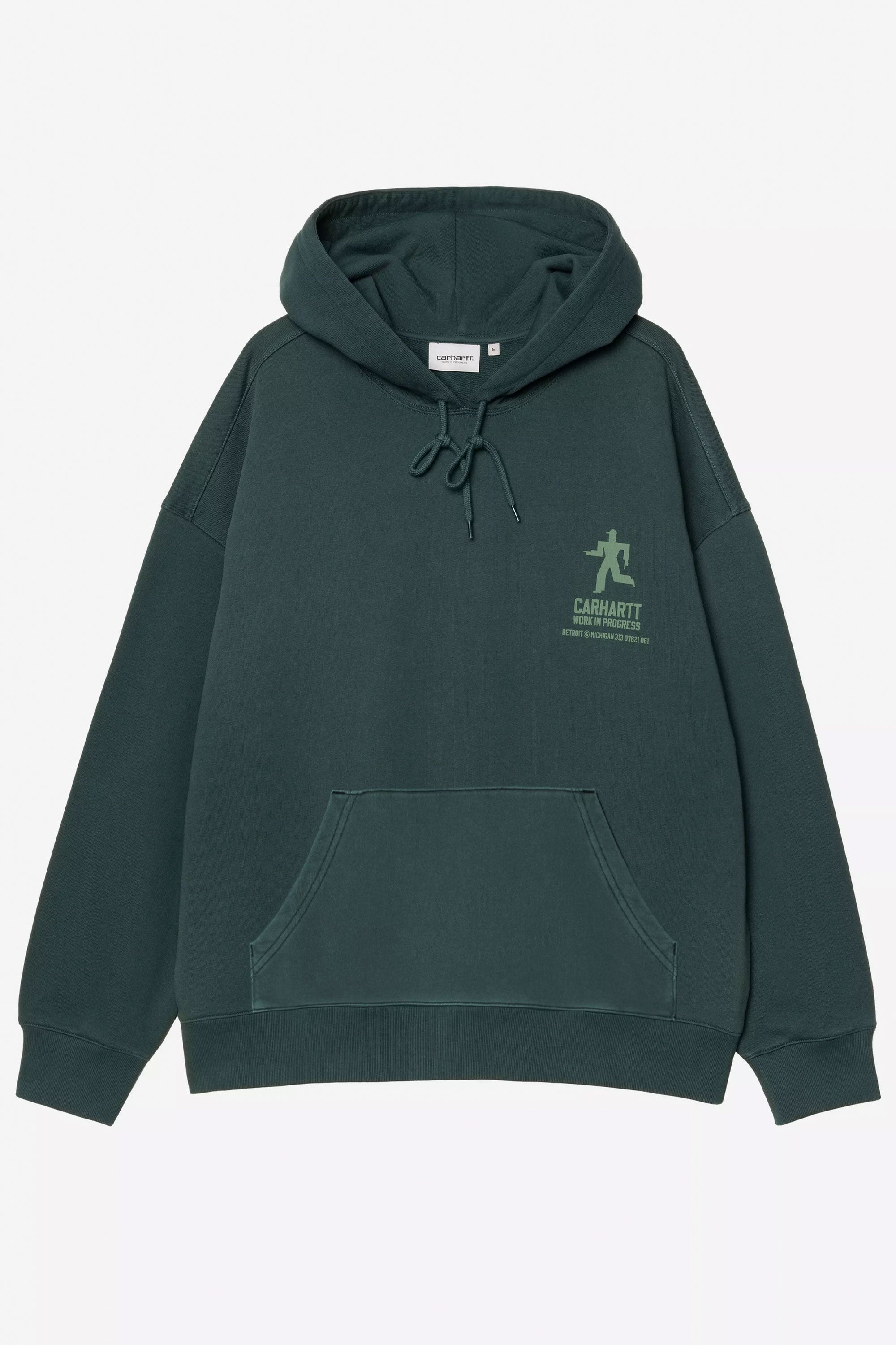 Happylifeshops Carhartt WIP hooded sweatshirt in Dark Fir stone dyed