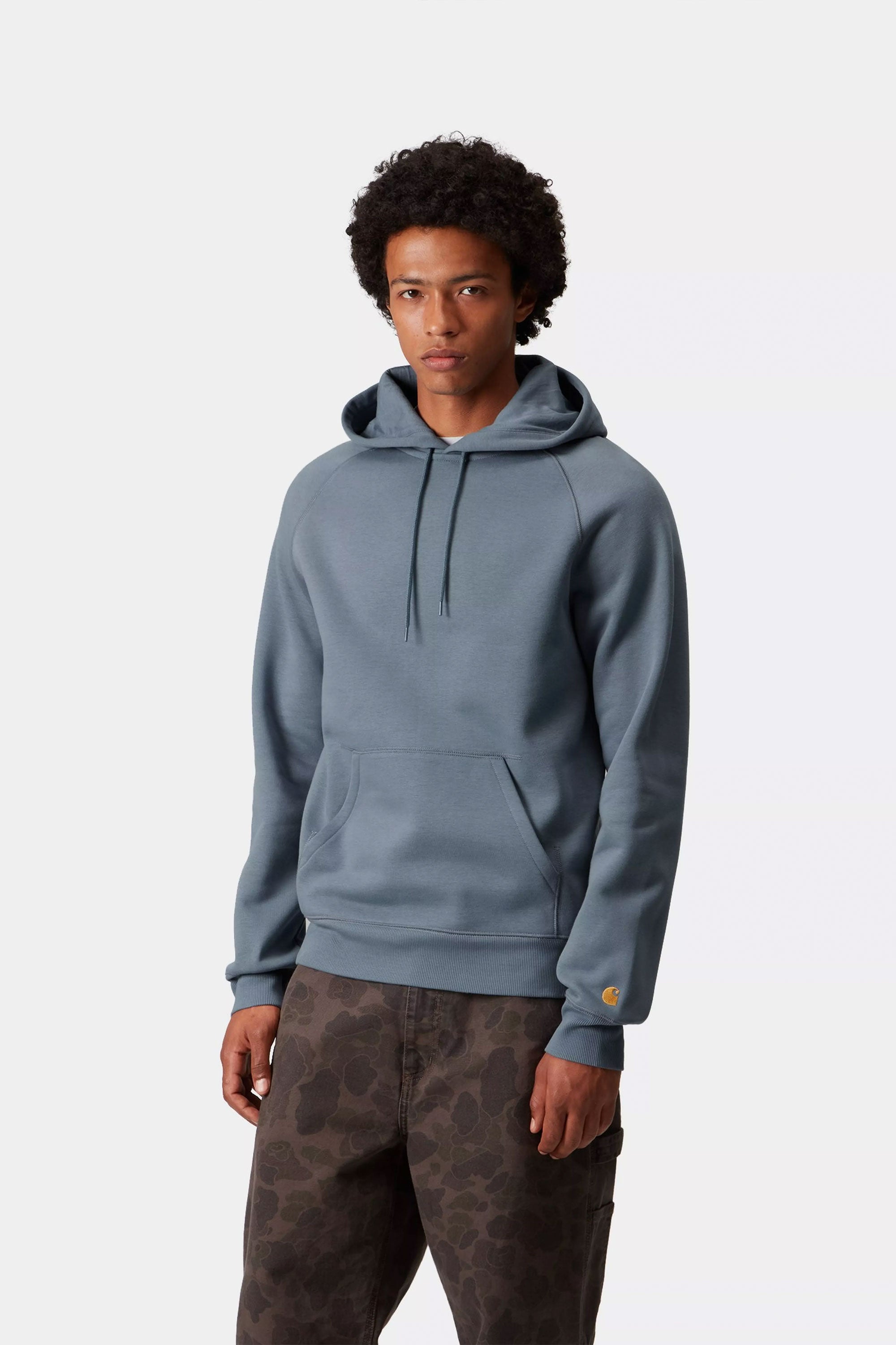 Happylifeshops Carhartt WIP hooded sweatshirt in Angelite and Gold