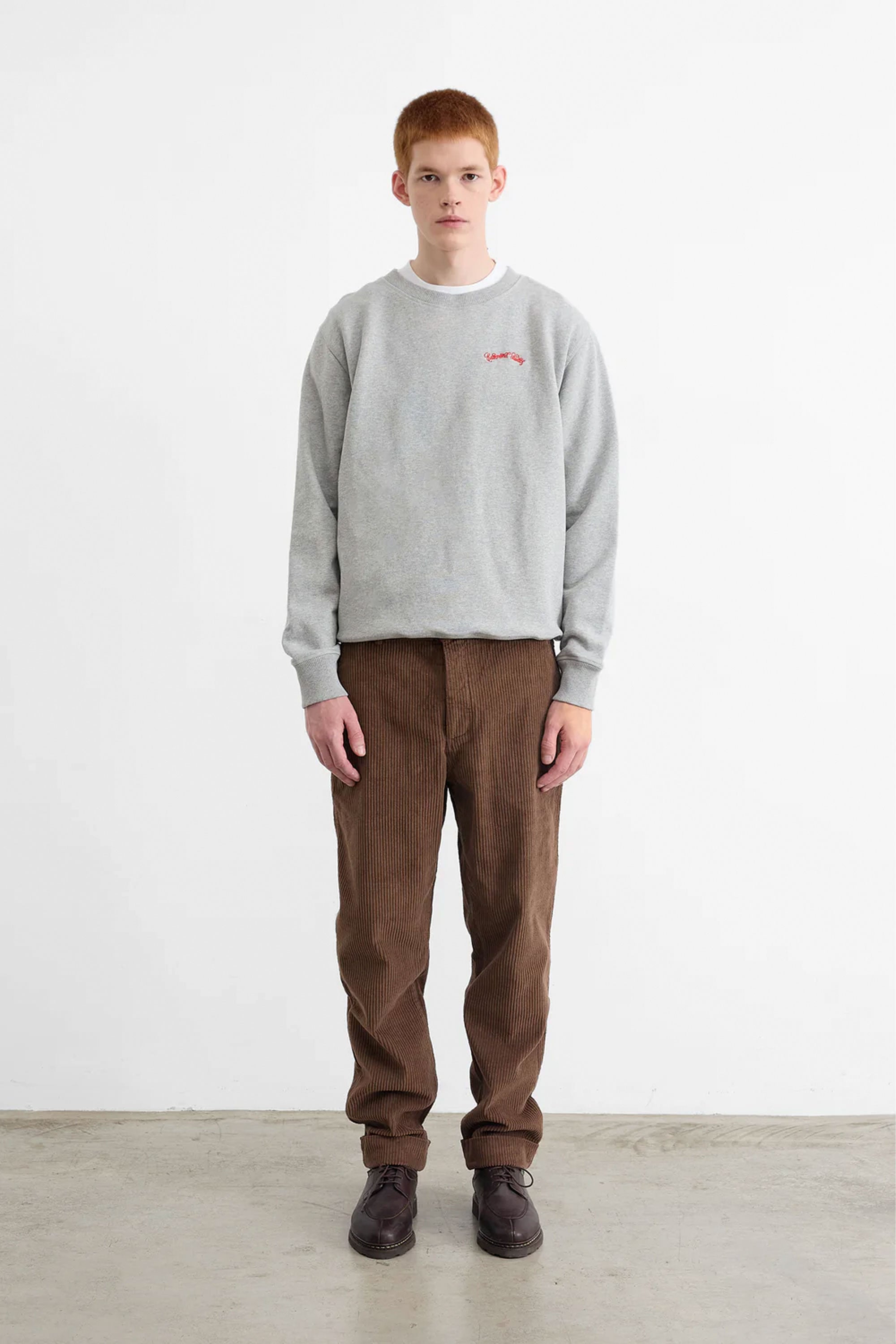 Pukas-Surf-Shop-Man-Sweater-Edmmond-La-Trattoria-Crew-Plain-Gray-Melange-4