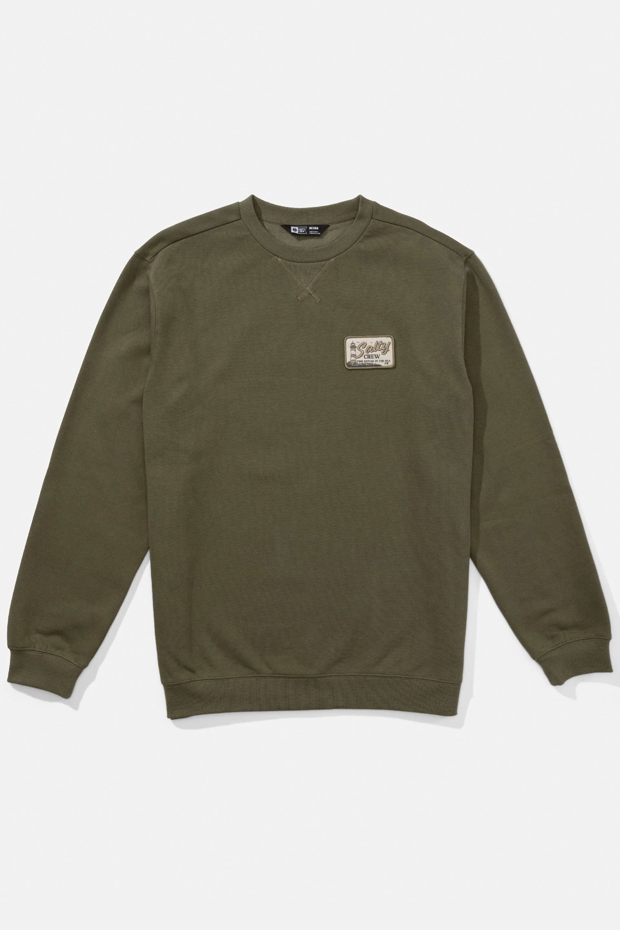 Happylifeshops Salty Crew men’s olive crew fleece sweatshirt