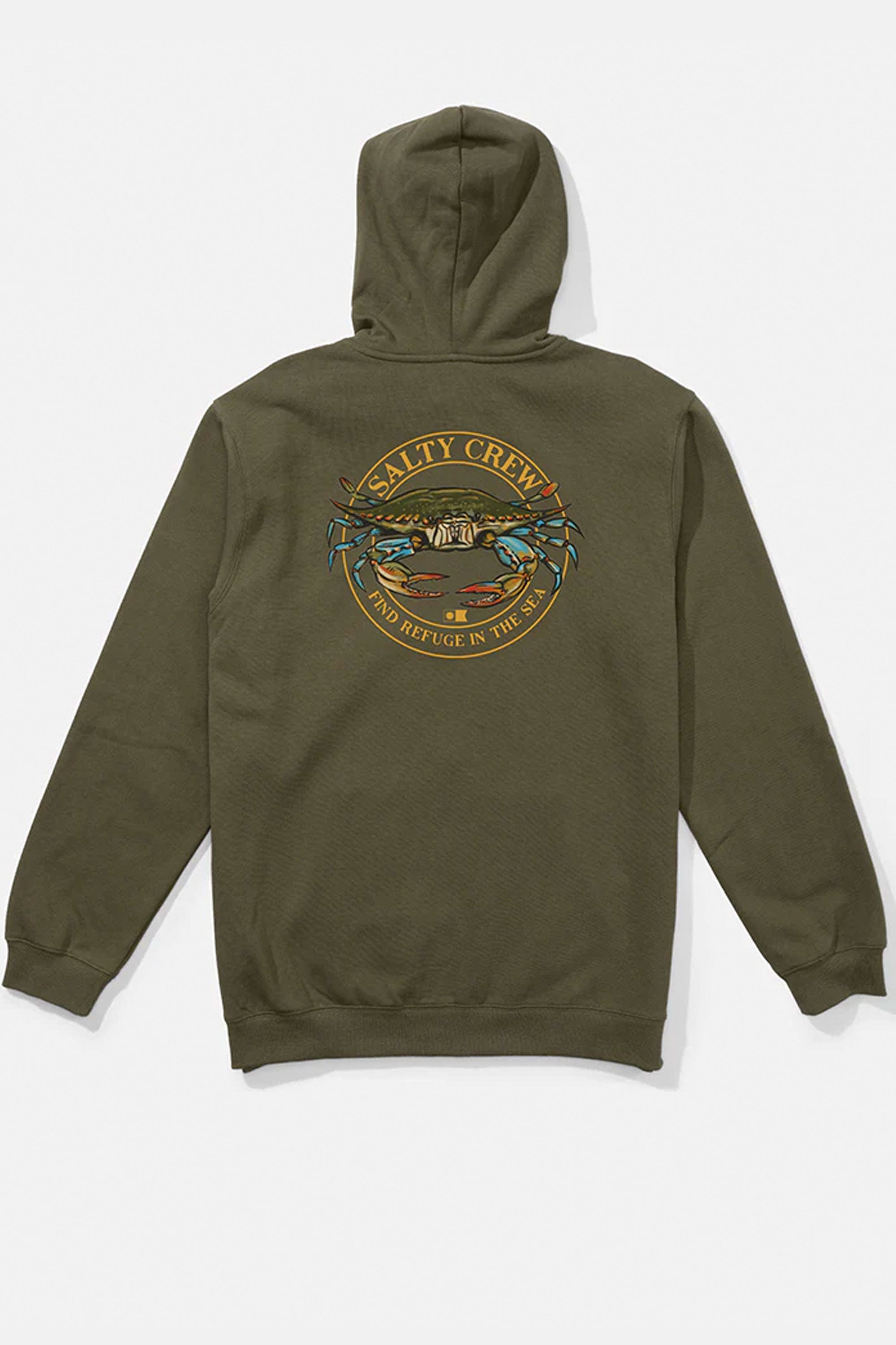 Happylifeshops Salty Crew pullover fleece hoodie in Dusty Olive