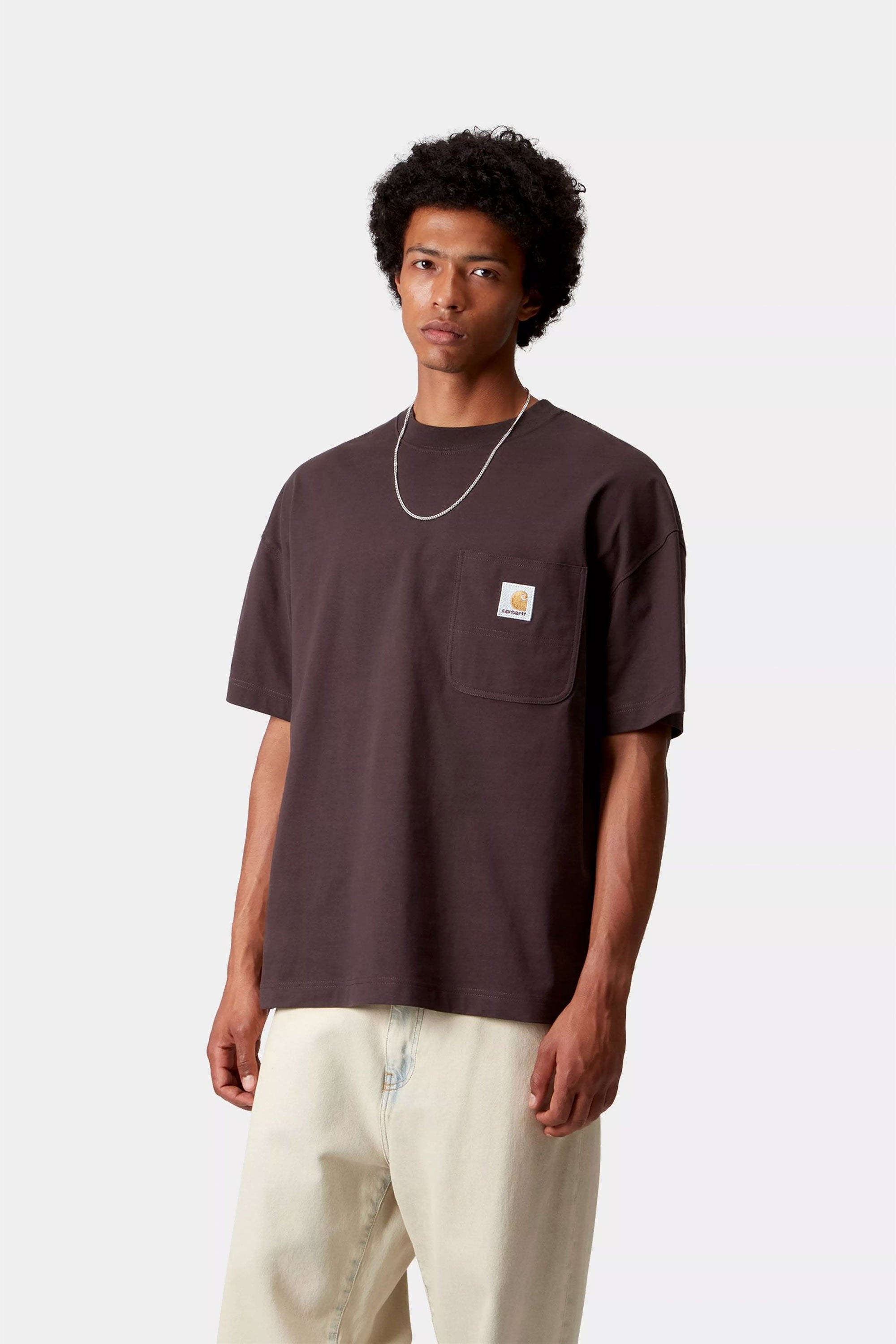 Happylifeshops Carhartt Wip classic tee with chest pocket in Palisander